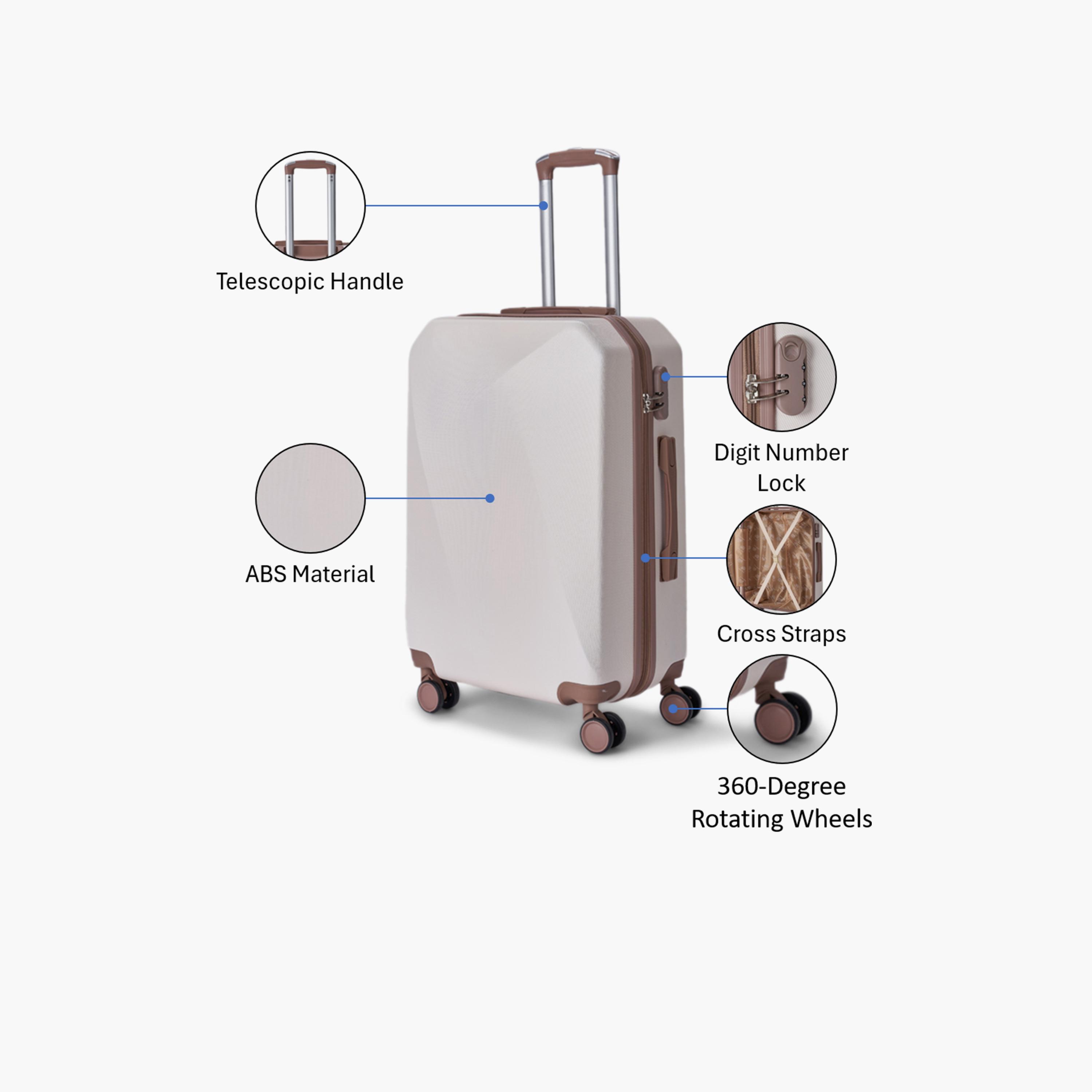 LIMRA 56 CM Small Cabin ABS Hard Sided 4-Wheeler Spinner Luggage with Combination Lock-travel-luggagesandbags-luggage-image-3