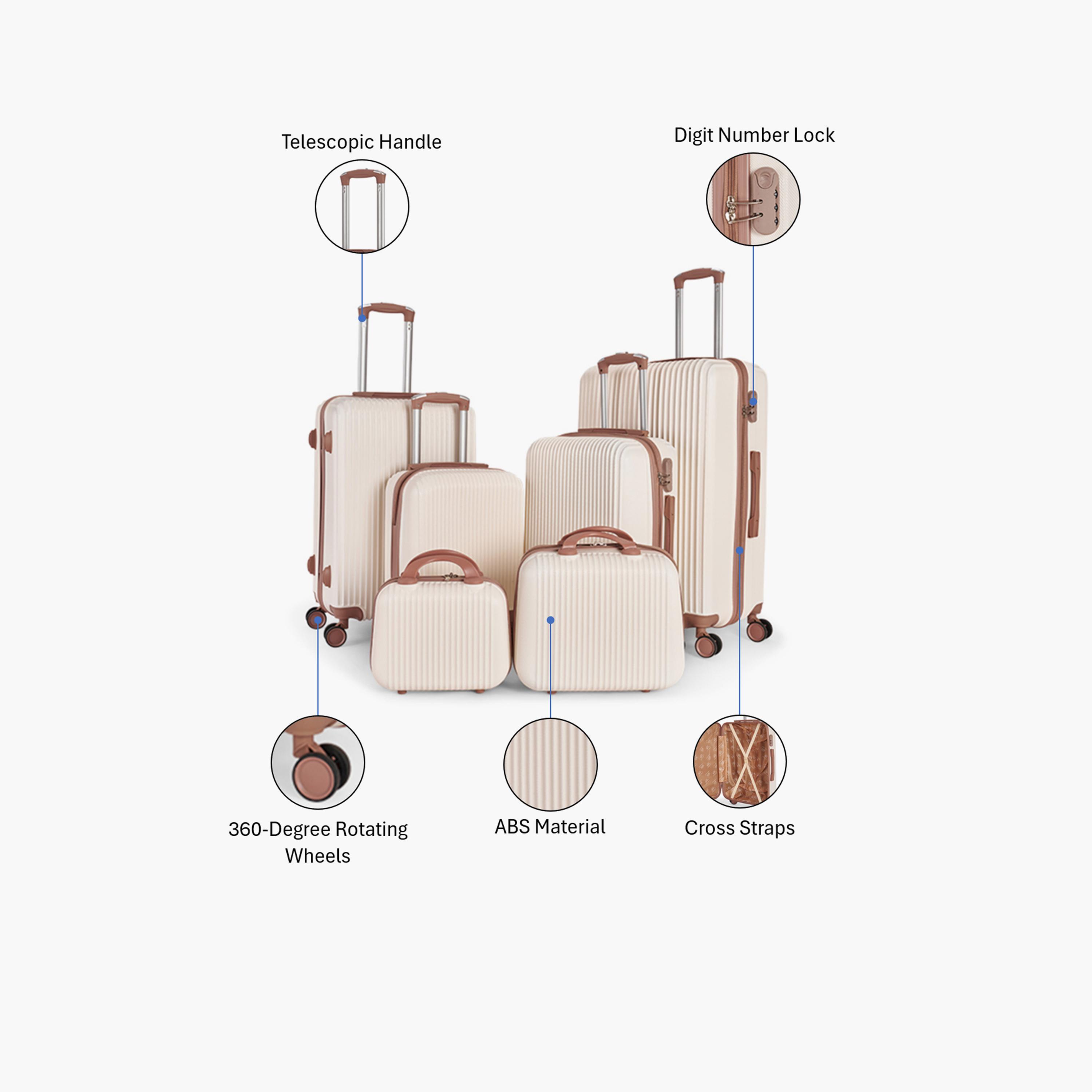 LIMRA Set of 6 ABS Hard Sided 4-Wheeler Spinner Luggage with Combination Lock-travel-luggagesandbags-luggage-image-2