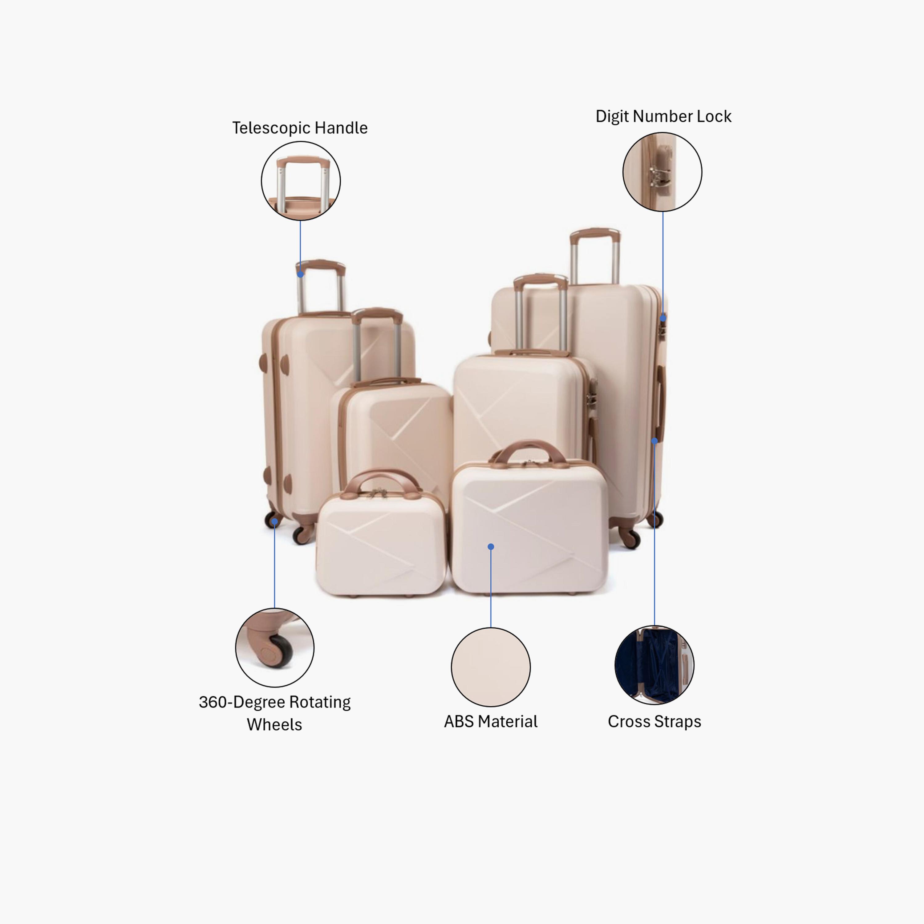 LIMRA Set of 6 ABS Hard Sided 4-Wheeler Spinner Luggage with Combination Lock-travel-luggagesandbags-luggage-image-2