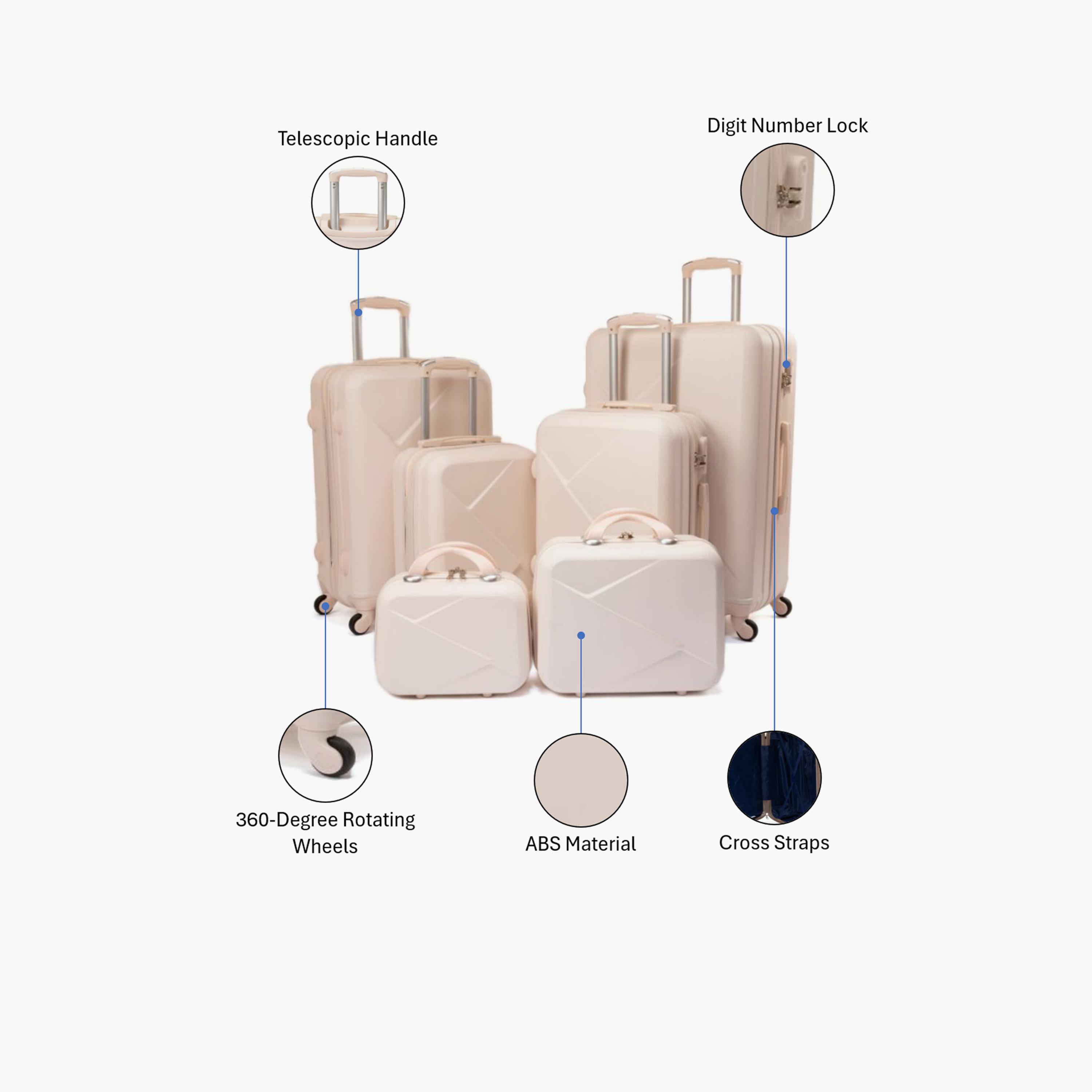 LIMRA Set of 6 ABS Hard Sided 4-Wheeler Spinner Luggage with Combination Lock-travel-luggagesandbags-luggage-image-2