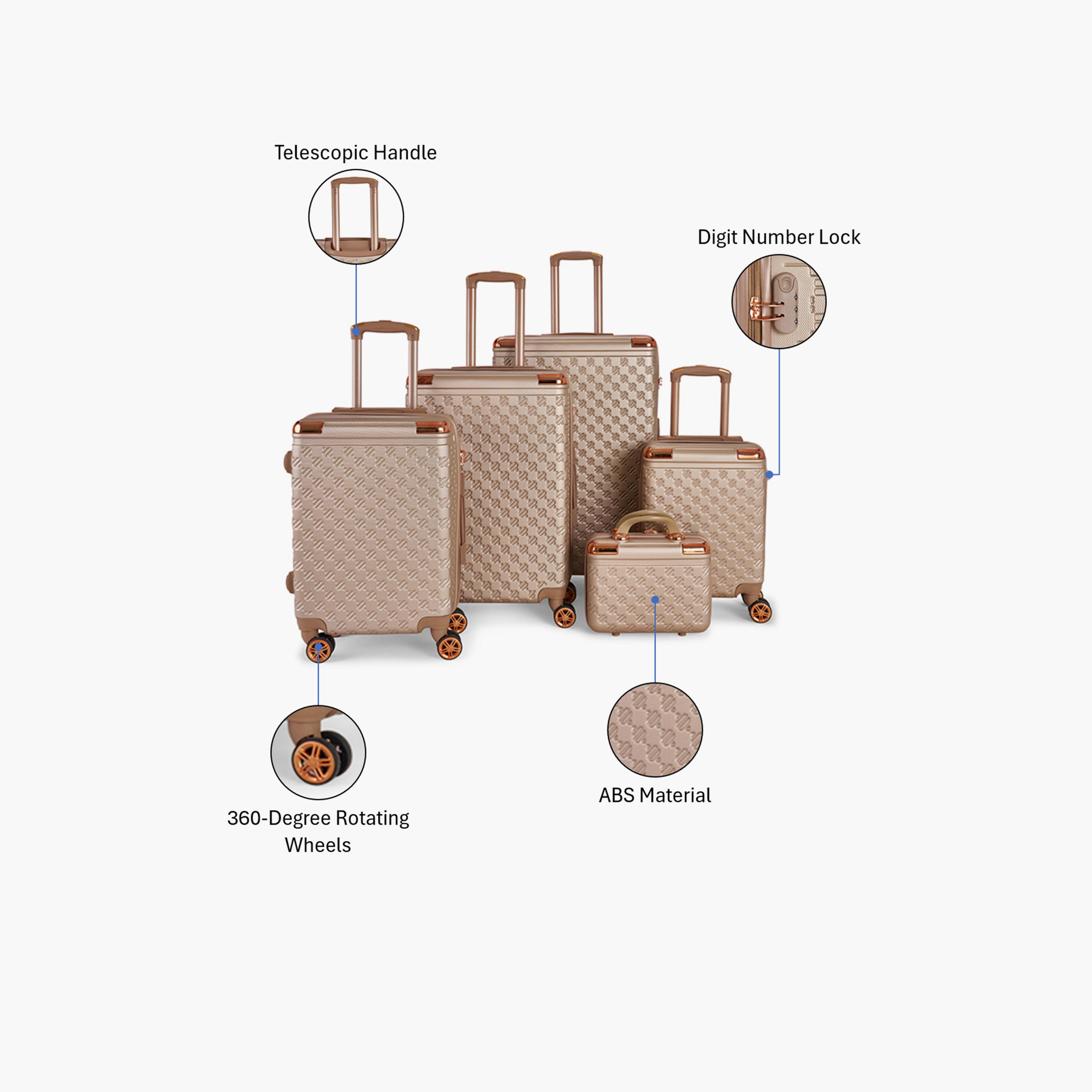 LIMRA Set of 5 ABS Hard Sided 4-Wheeler Spinner Luggage with Combination Lock-travel-luggagesandbags-luggage-image-2