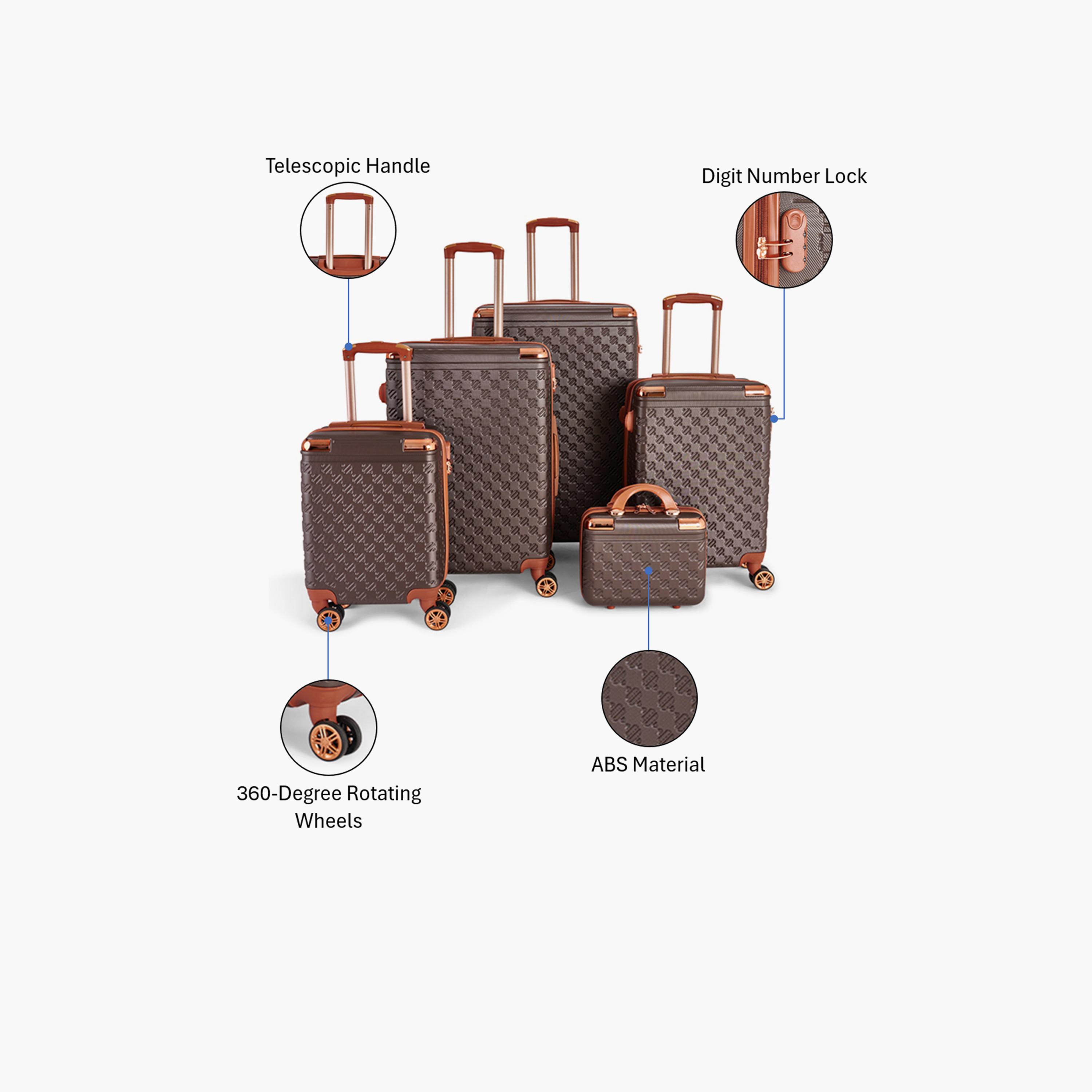 LIMRA Set of 5 ABS Hard Sided 4-Wheeler Spinner Luggage with Combination Lock-travel-luggagesandbags-luggage-image-2