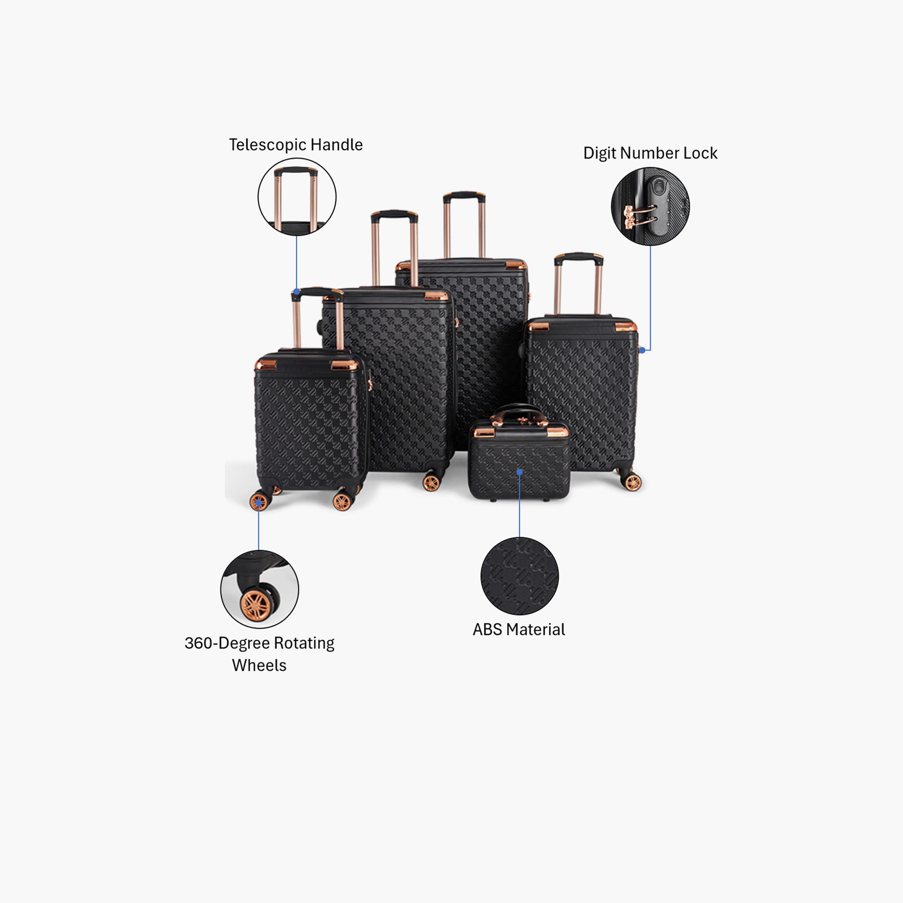 LIMRA Set of 5 ABS Hard Sided 4-Wheeler Spinner Luggage with Combination Lock-travel-luggagesandbags-luggage-image-2