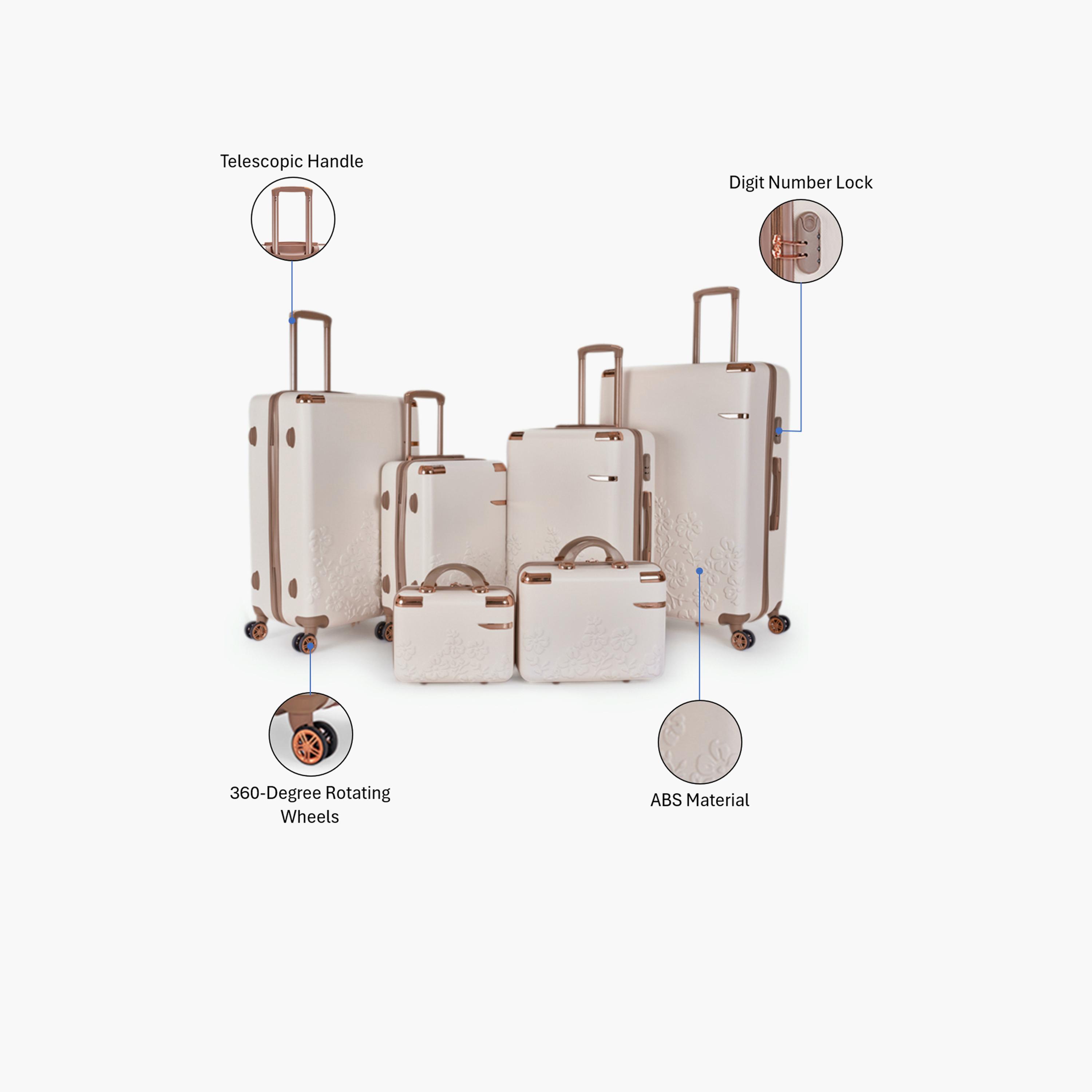 LIMRA Set of 6 ABS Hard Sided 4-Wheeler Spinner Luggage with Combination Lock-travel-luggagesandbags-luggage-image-2