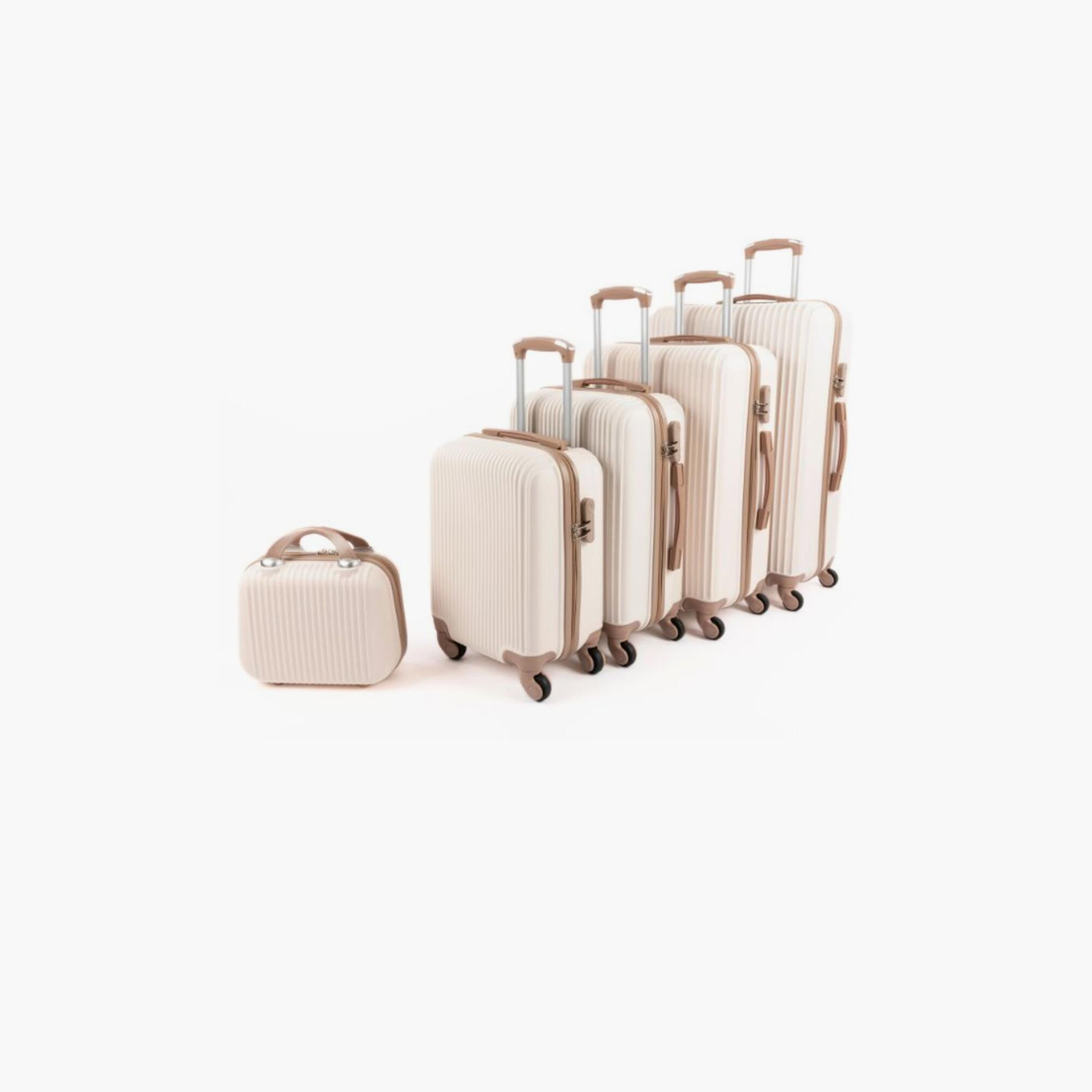 LIMRA Set of 5 ABS Hard Sided 4-Wheeler Spinner Luggage with Combination Lock-travel-luggagesandbags-luggage-image-1