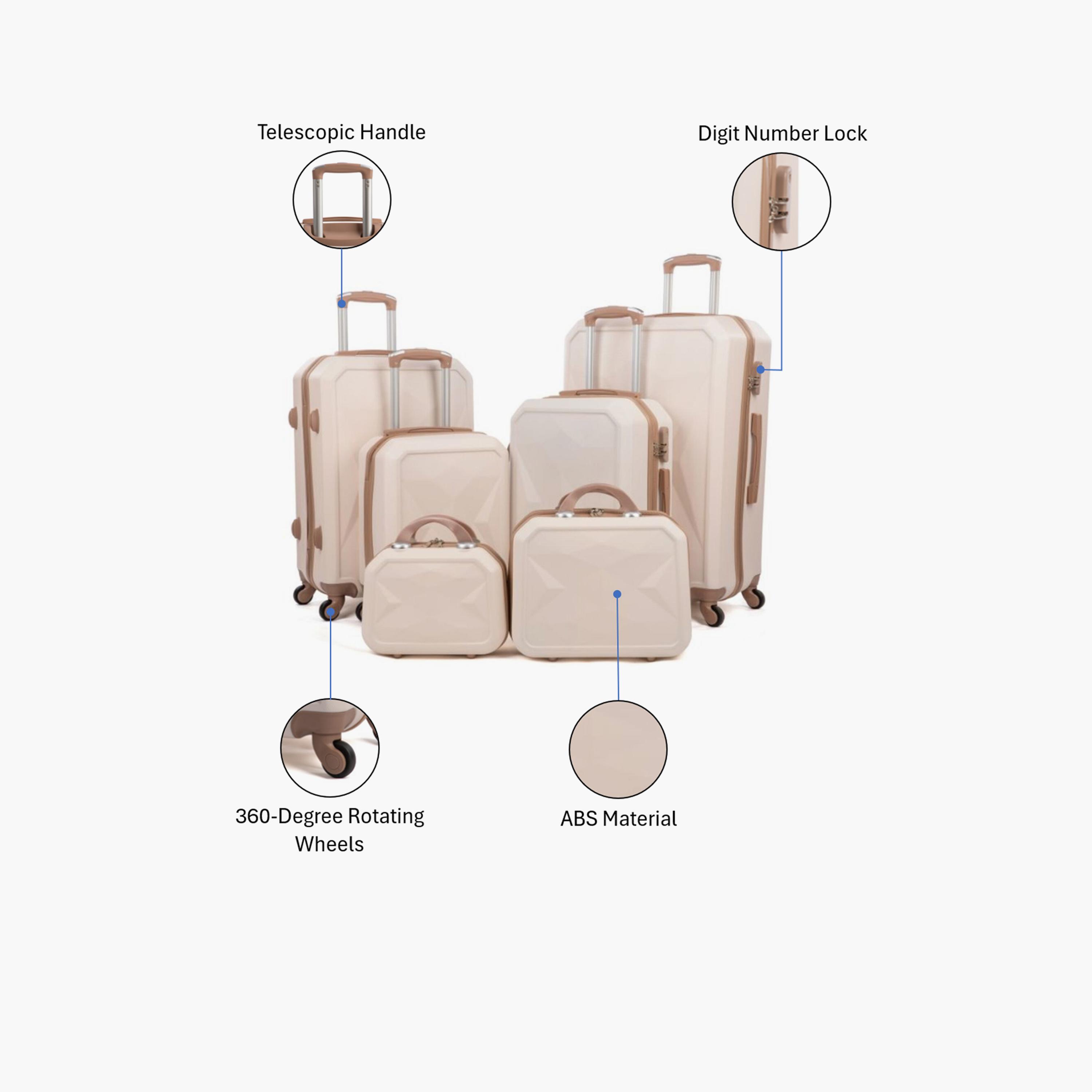 LIMRA Set of 6 ABS Hard Sided 4-Wheeler Spinner Luggage with Combination Lock-travel-luggagesandbags-luggage-image-2