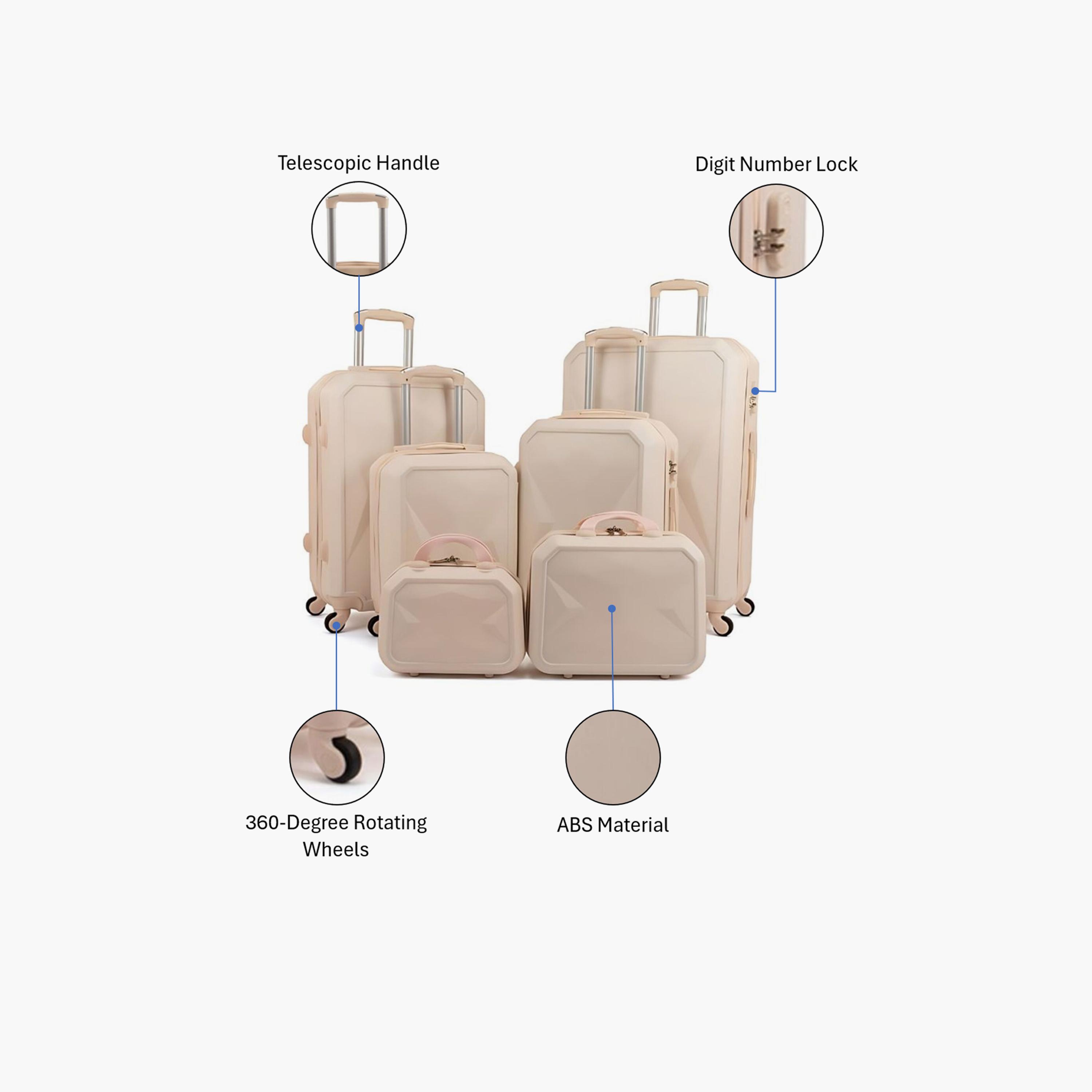 LIMRA Set of 6 ABS Hard Sided 4-Wheeler Spinner Luggage with Combination Lock-travel-luggagesandbags-luggage-image-2