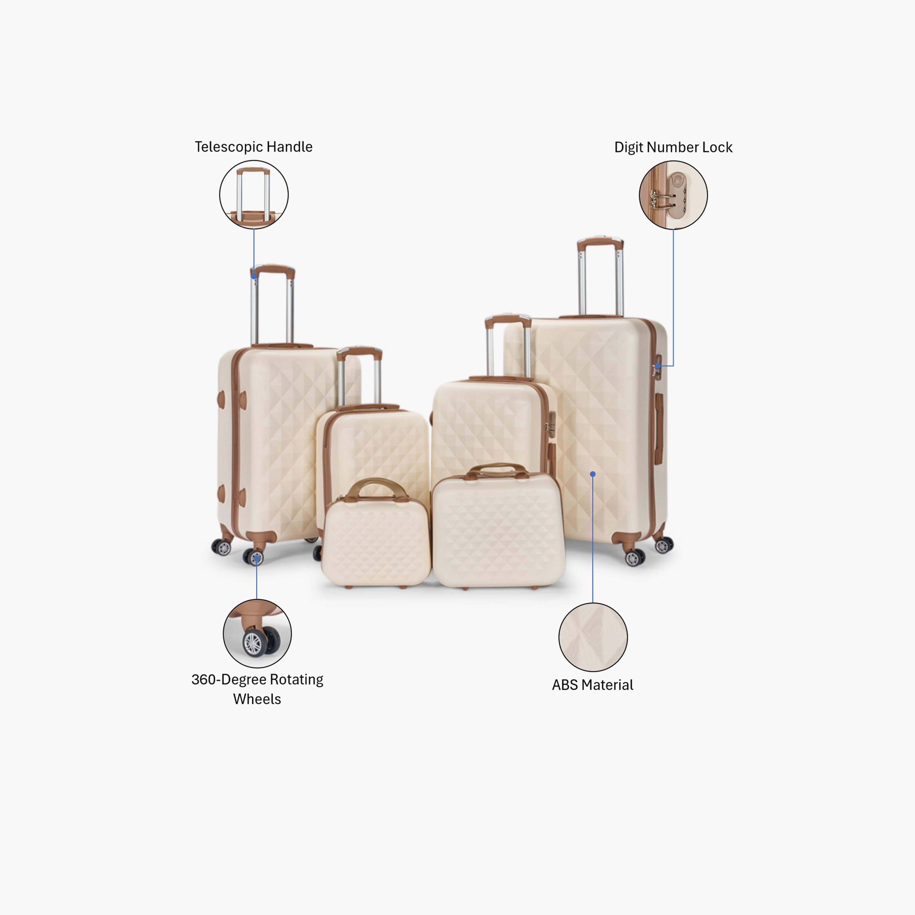 LIMRA Set of 6 ABS Hard Sided 4-Wheeler Spinner Luggage with Combination Lock-travel-luggagesandbags-luggage-image-2