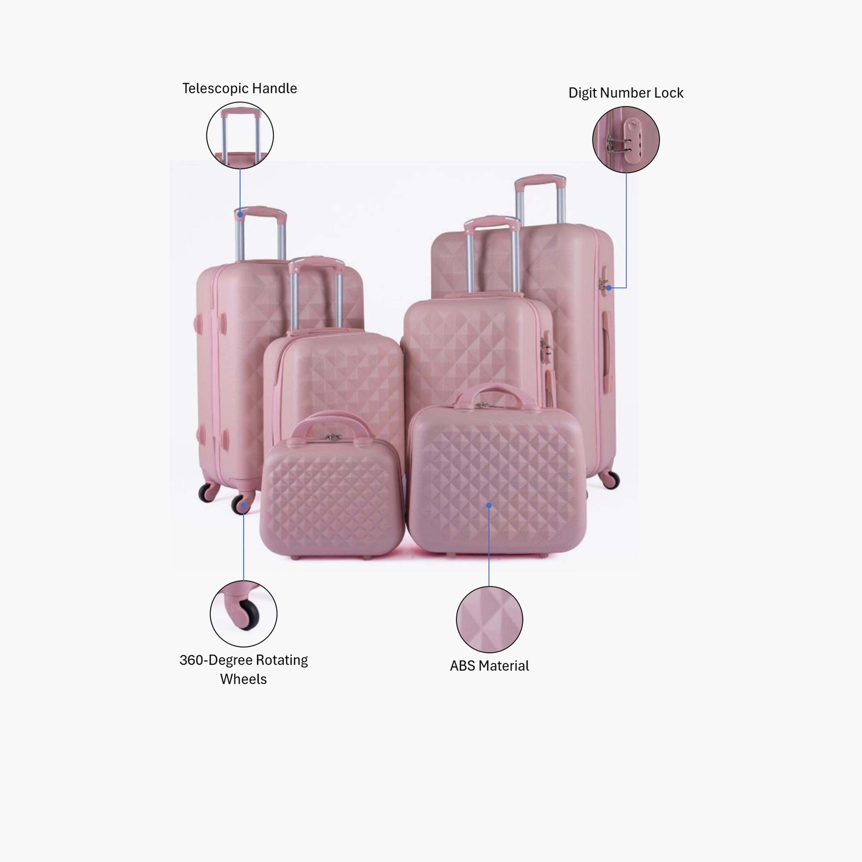LIMRA Set of 6 ABS Hard Sided 4-Wheeler Spinner Luggage with Combination Lock-travel-luggagesandbags-luggage-image-2