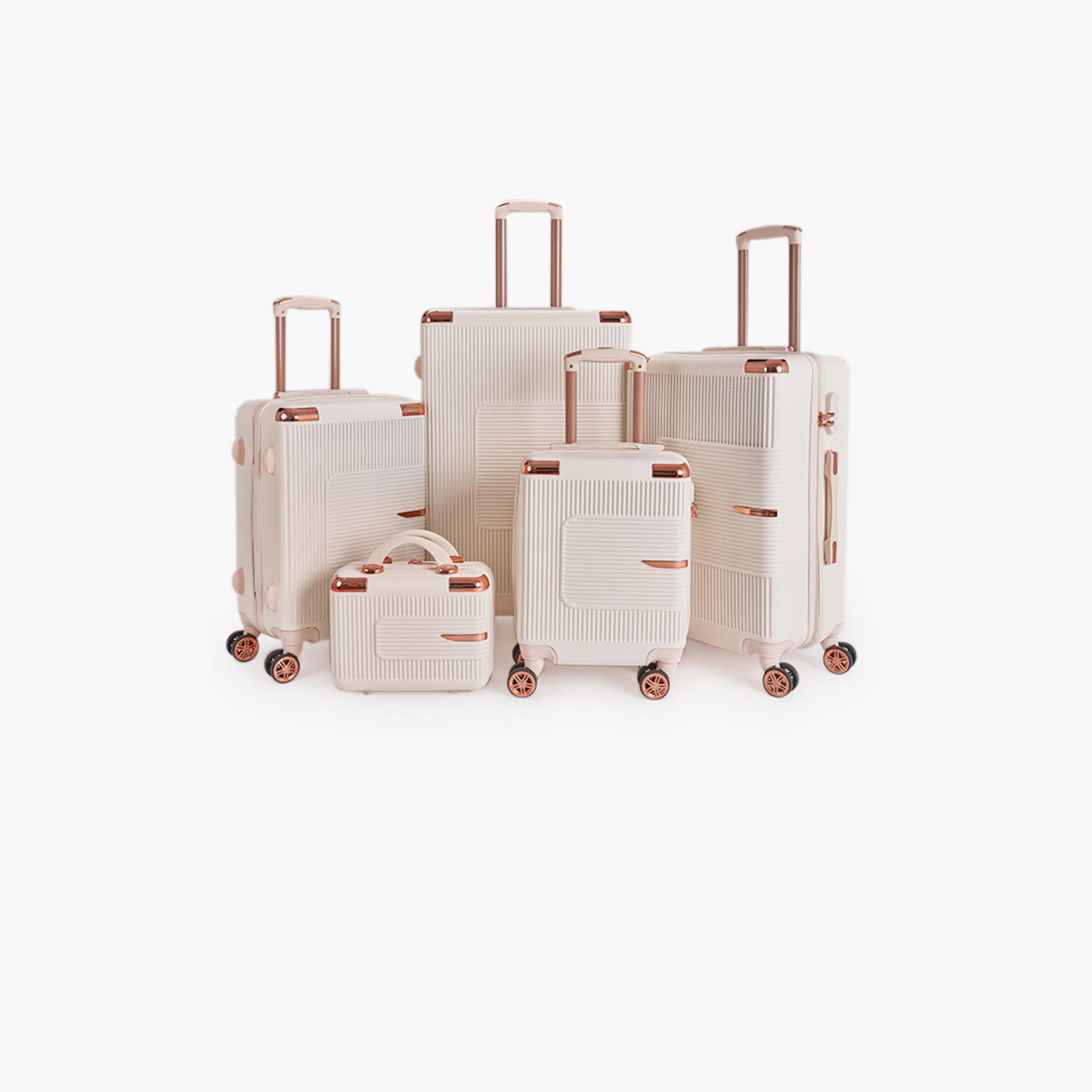 LIMRA Set of 5 ABS Hard Sided 4-Wheeler Spinner Luggage with Combination Lock-travel-luggagesandbags-luggage-image-1