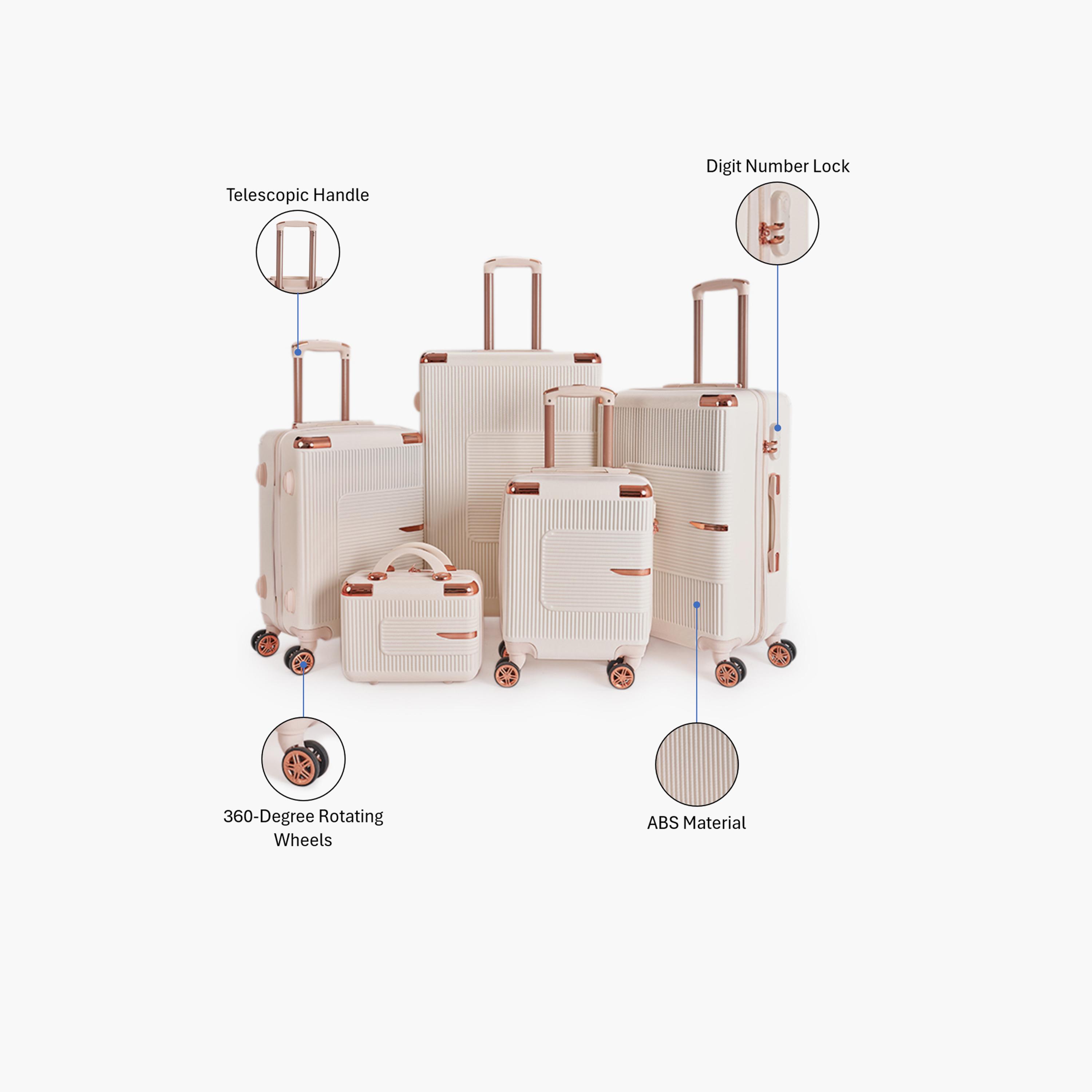 LIMRA Set of 5 ABS Hard Sided 4-Wheeler Spinner Luggage with Combination Lock-travel-luggagesandbags-luggage-image-2