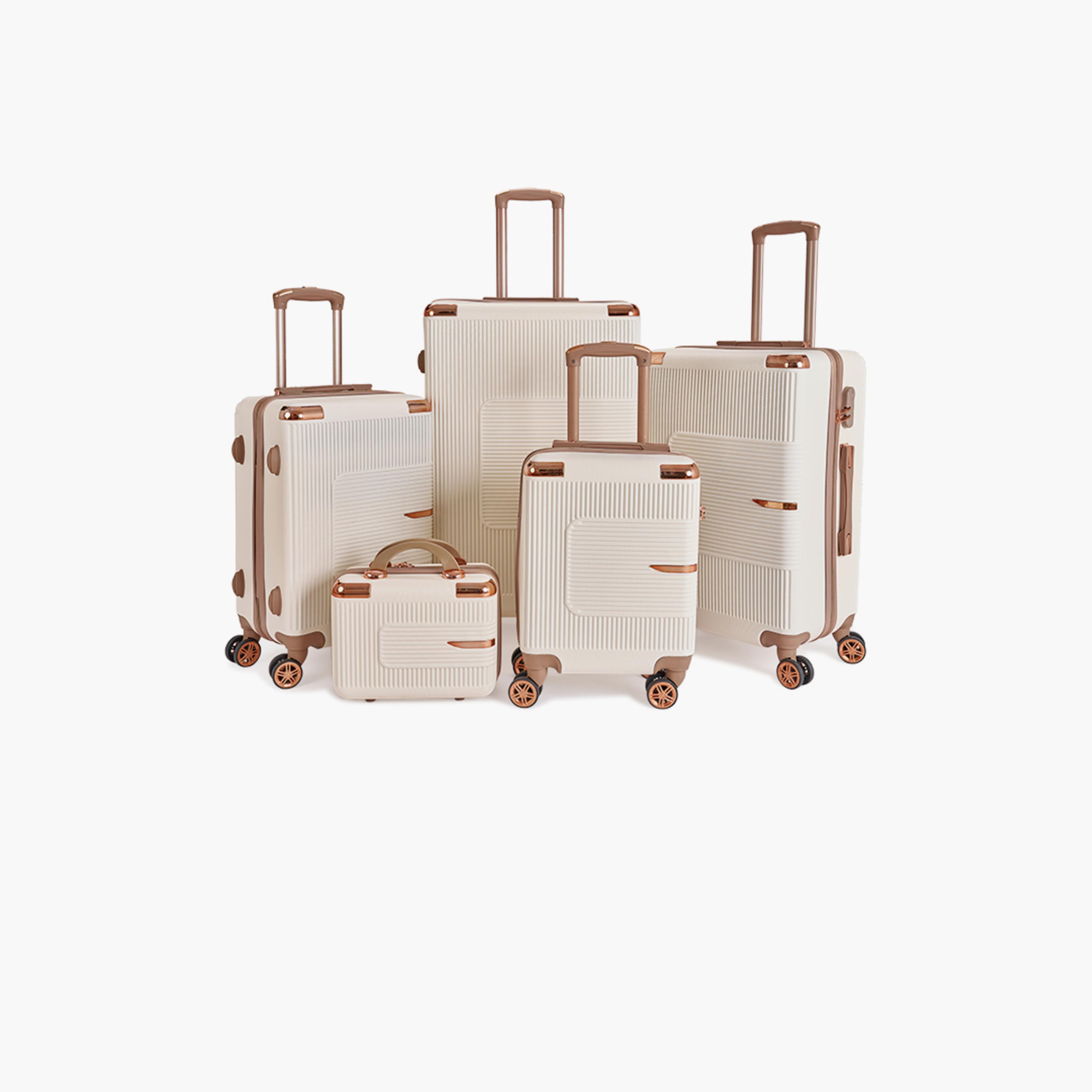 LIMRA Set of 5 ABS Hard Sided 4-Wheeler Spinner Luggage with Combination Lock-travel-luggagesandbags-luggage-image-1