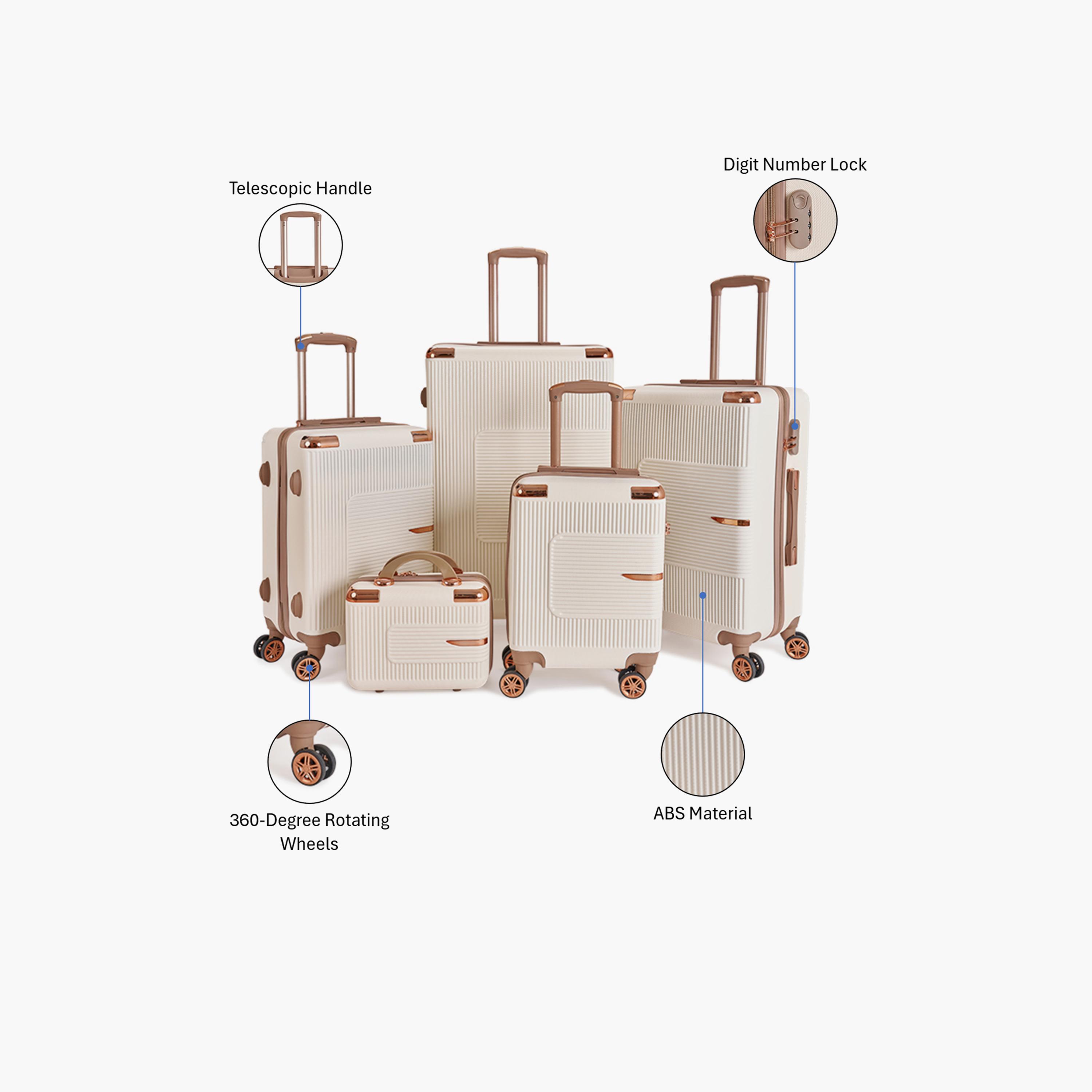 LIMRA Set of 5 ABS Hard Sided 4-Wheeler Spinner Luggage with Combination Lock-travel-luggagesandbags-luggage-image-2