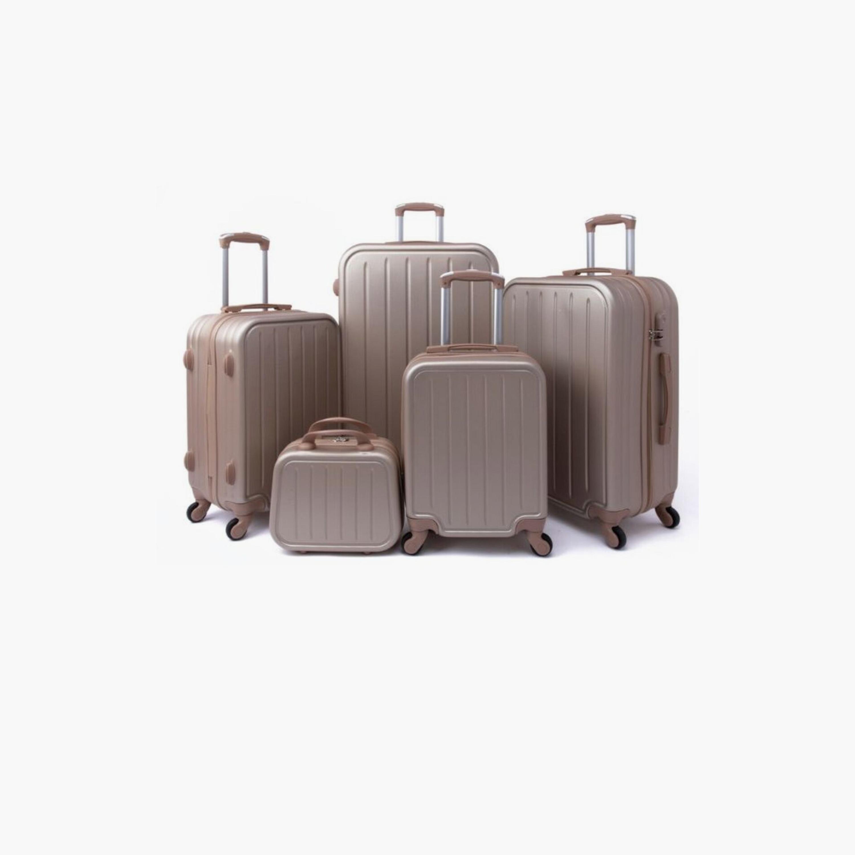 LIMRA Set of 5 ABS Hard Sided 4-Wheeler Spinner Luggage with Combination Lock-travel-luggagesandbags-luggage-image-1