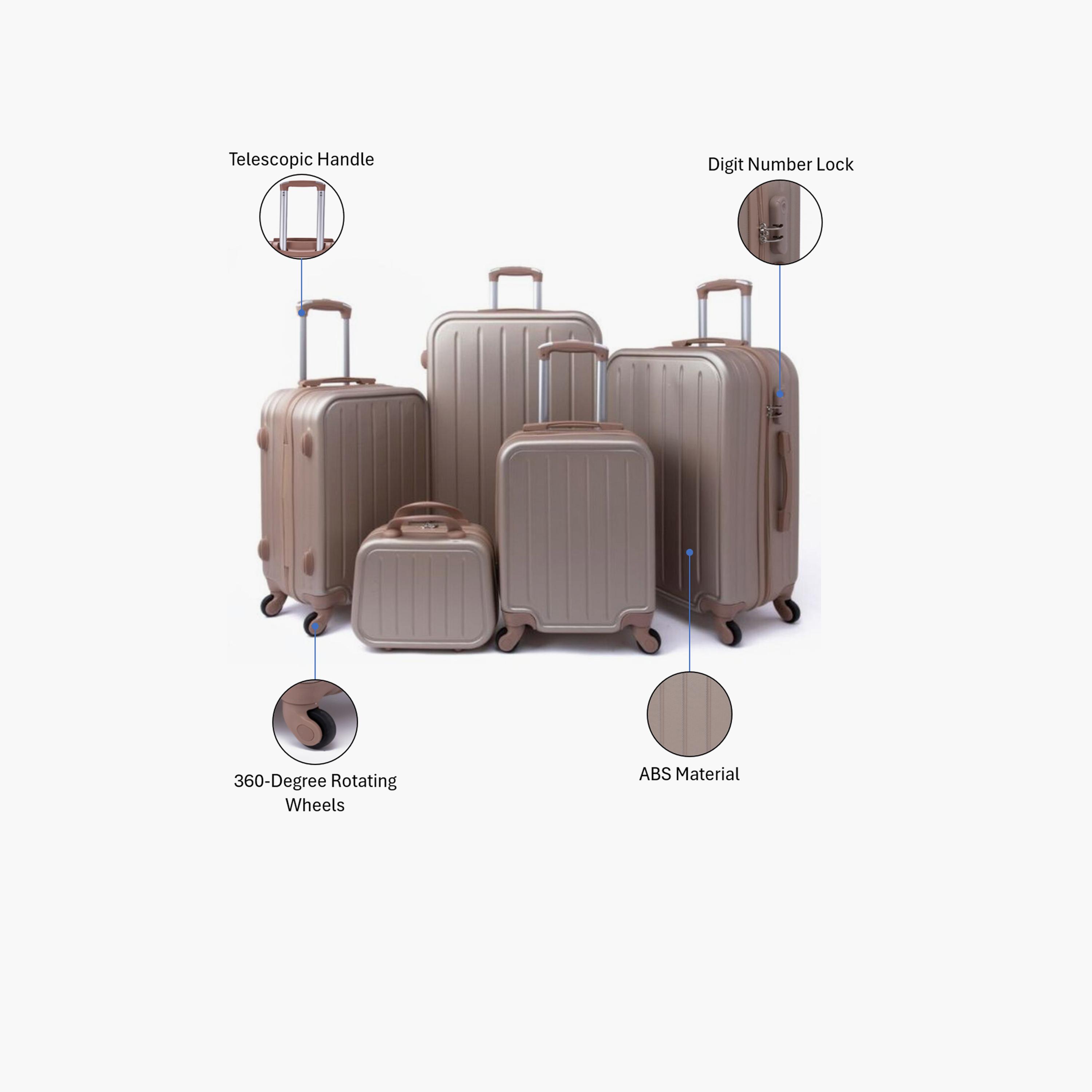 LIMRA Set of 5 ABS Hard Sided 4-Wheeler Spinner Luggage with Combination Lock-travel-luggagesandbags-luggage-image-2