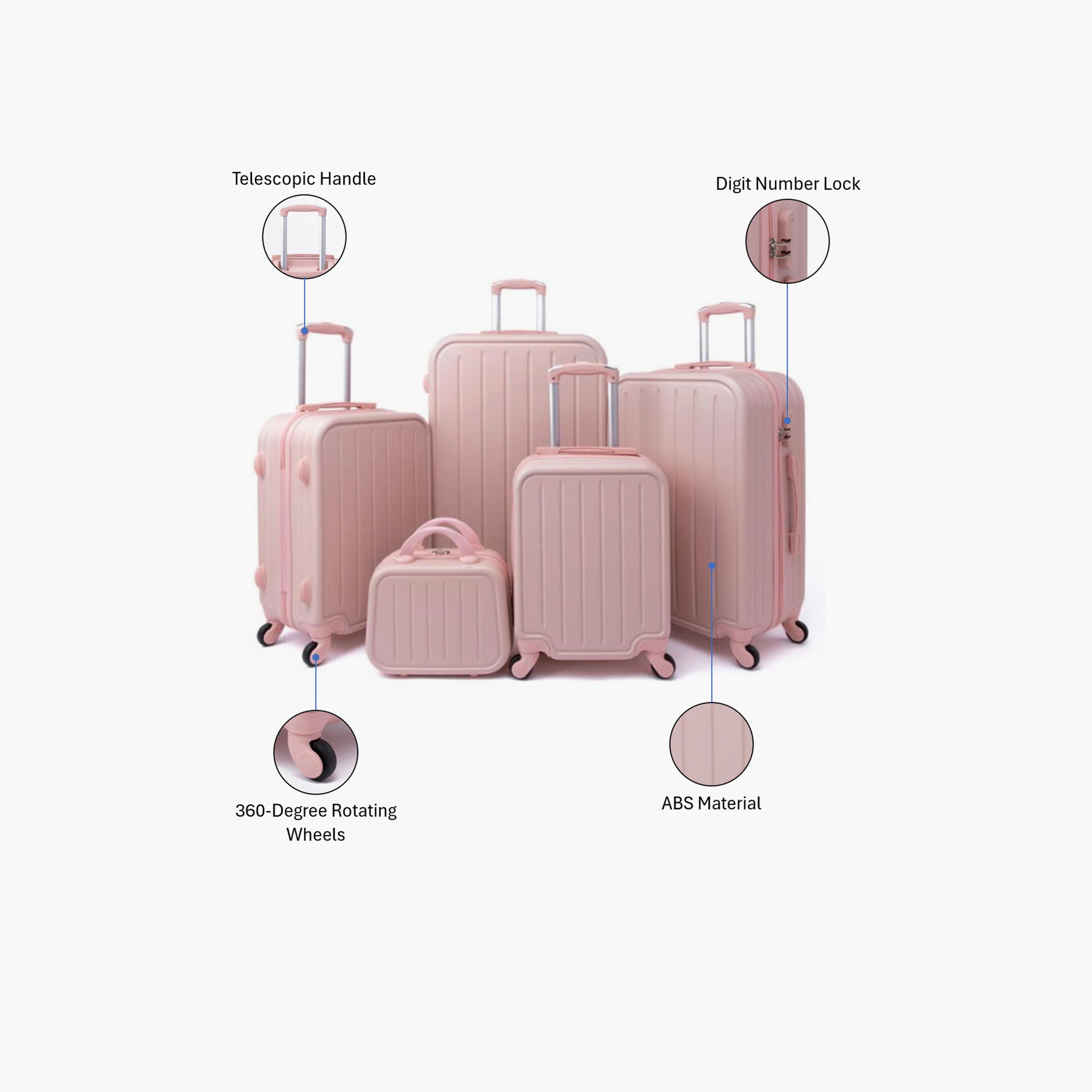 LIMRA Set of 5 ABS Hard Sided 4-Wheeler Spinner Luggage with Combination Lock-travel-luggagesandbags-luggage-image-2