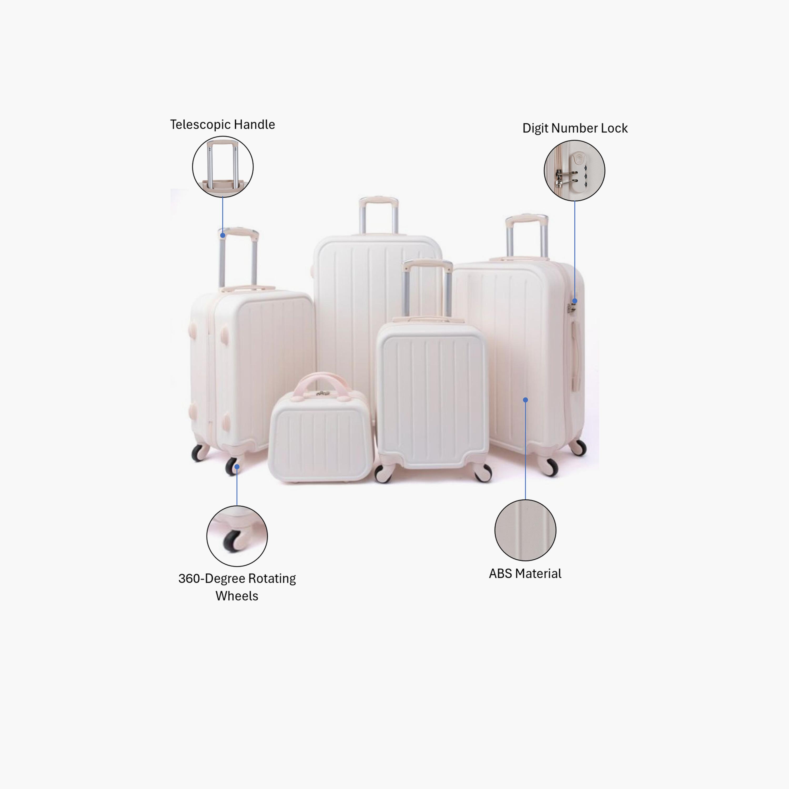 LIMRA Set of 5 ABS Hard Sided 4-Wheeler Spinner Luggage with Combination Lock-travel-luggagesandbags-luggage-image-2