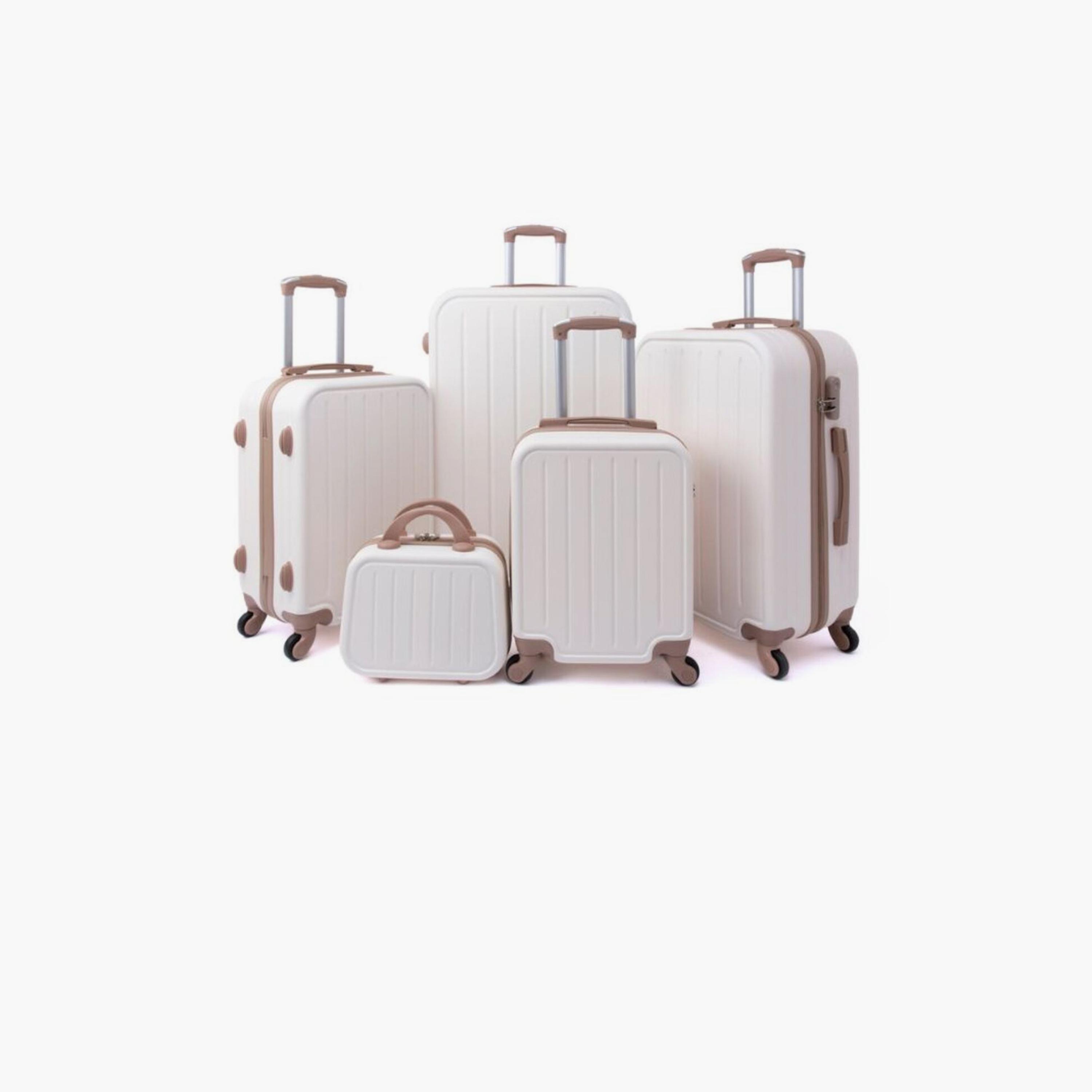 LIMRA Set of 5 ABS Hard Sided 4-Wheeler Spinner Luggage with Combination Lock-travel-luggagesandbags-luggage-image-1