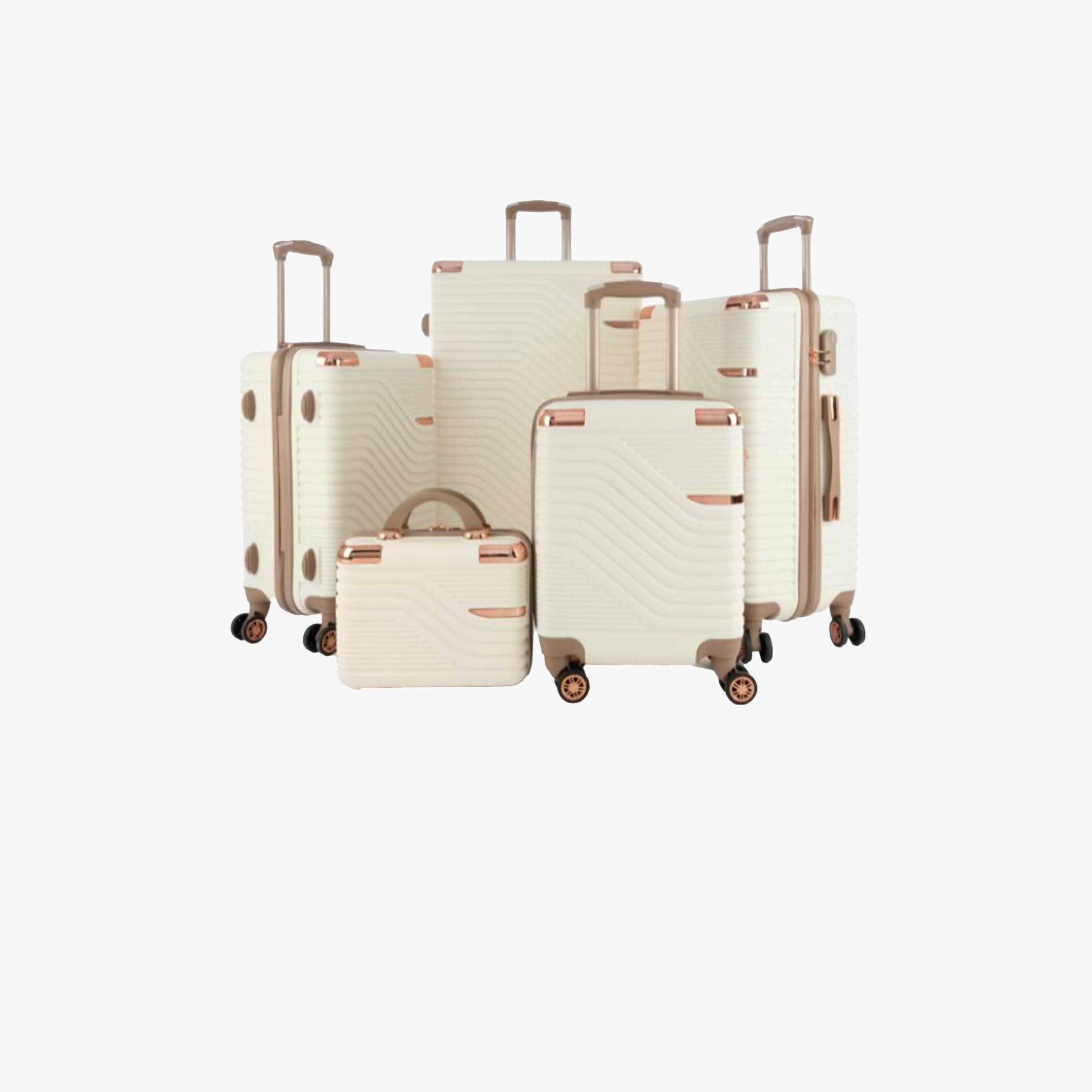 LIMRA Set of 5 ABS Hard Sided 4-Wheeler Spinner Luggage with Combination Lock-travel-luggagesandbags-luggage-image-1