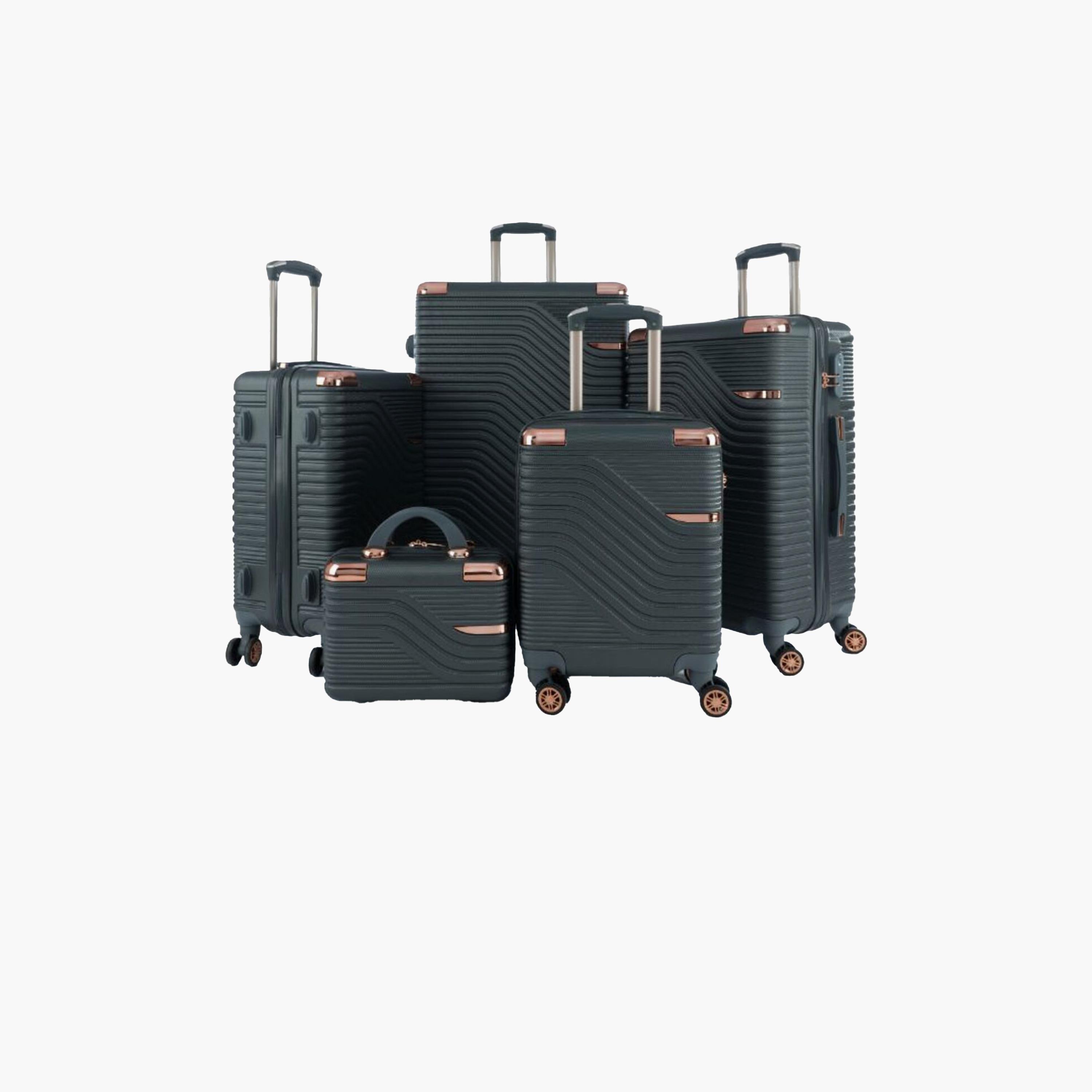 LIMRA Set of 5 ABS Hard Sided 4-Wheeler Spinner Luggage with Combination Lock-travel-luggagesandbags-luggage-image-1
