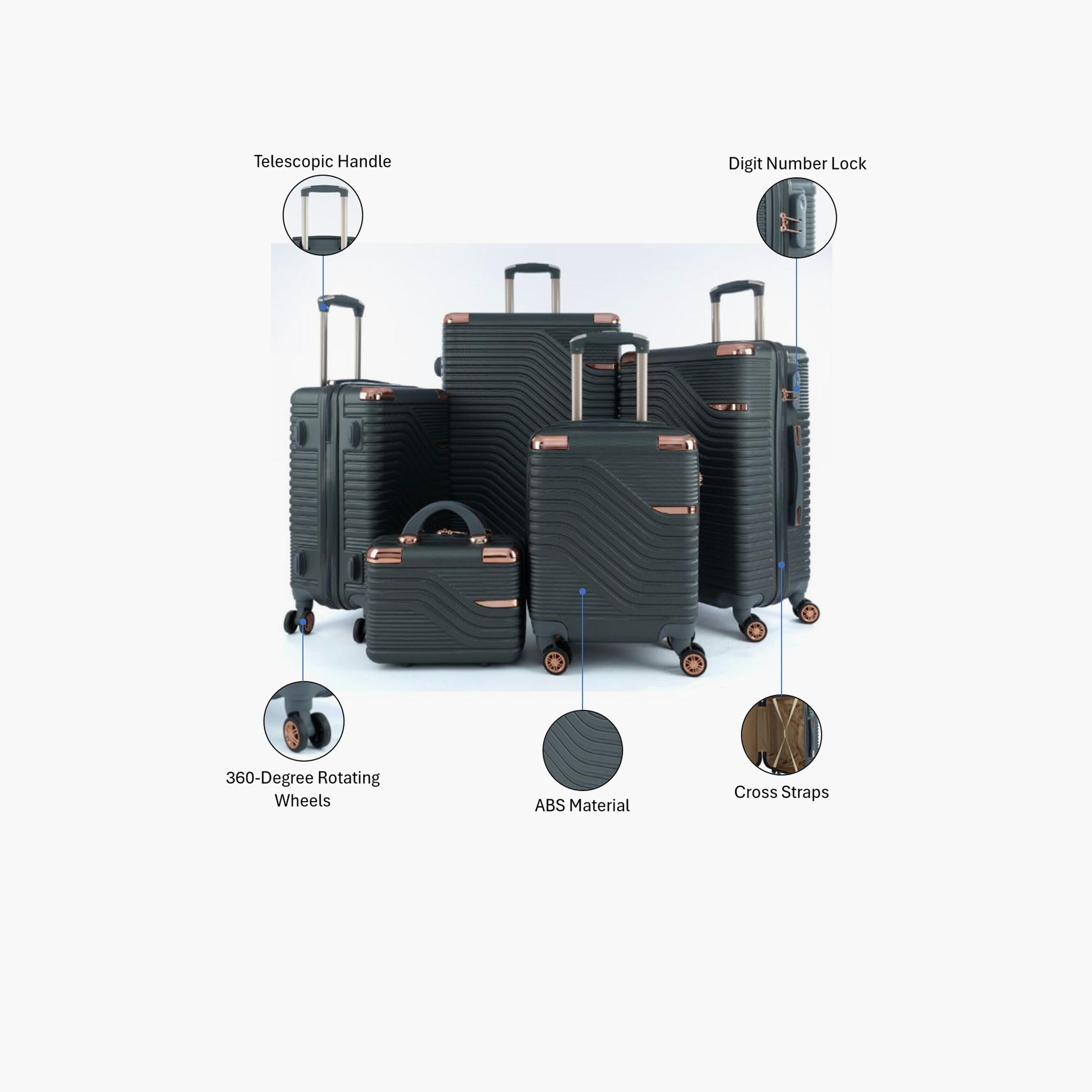 LIMRA Set of 5 ABS Hard Sided 4-Wheeler Spinner Luggage with Combination Lock-travel-luggagesandbags-luggage-image-2