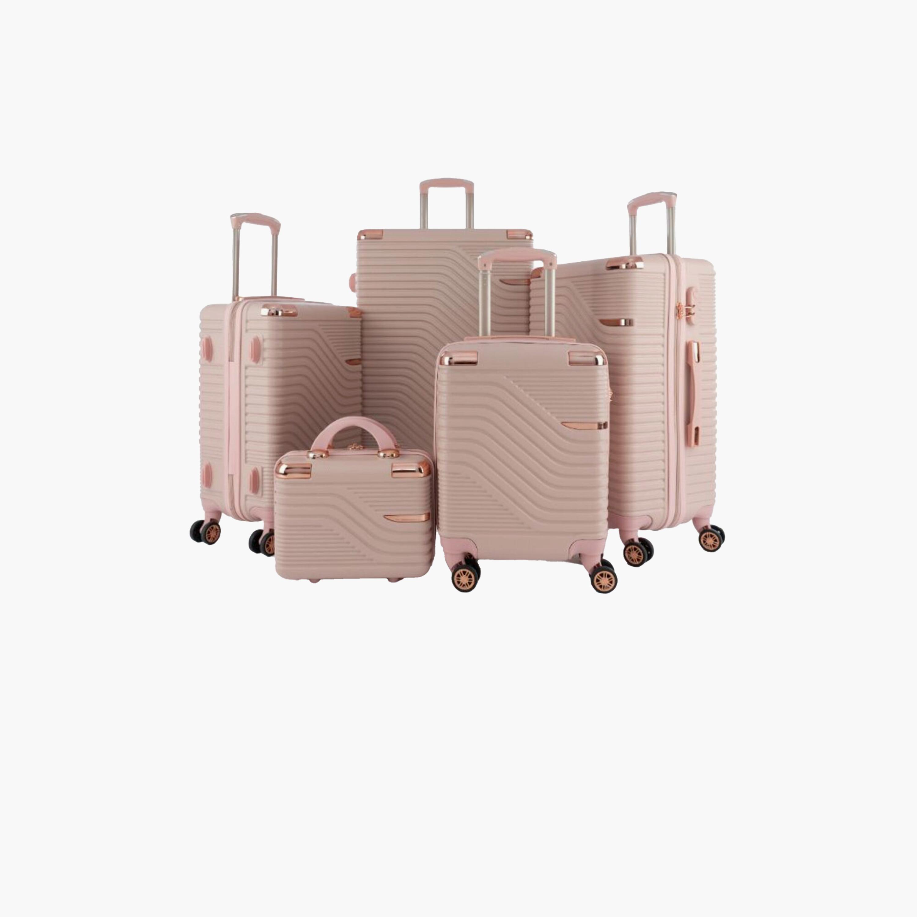 LIMRA Set of 5 ABS Hard Sided 4-Wheeler Spinner Luggage with Combination Lock-travel-luggagesandbags-luggage-image-1