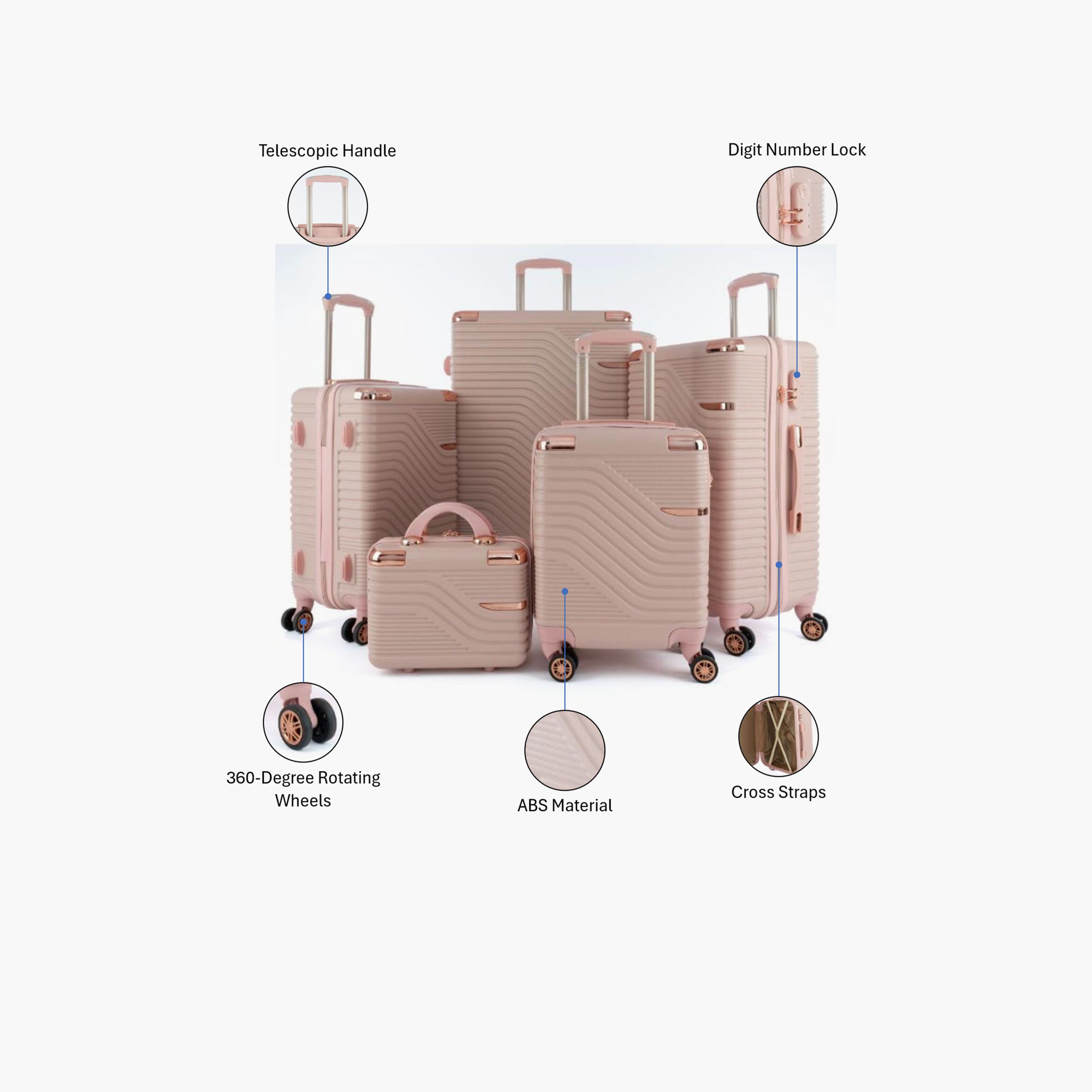 LIMRA Set of 5 ABS Hard Sided 4-Wheeler Spinner Luggage with Combination Lock-travel-luggagesandbags-luggage-image-2