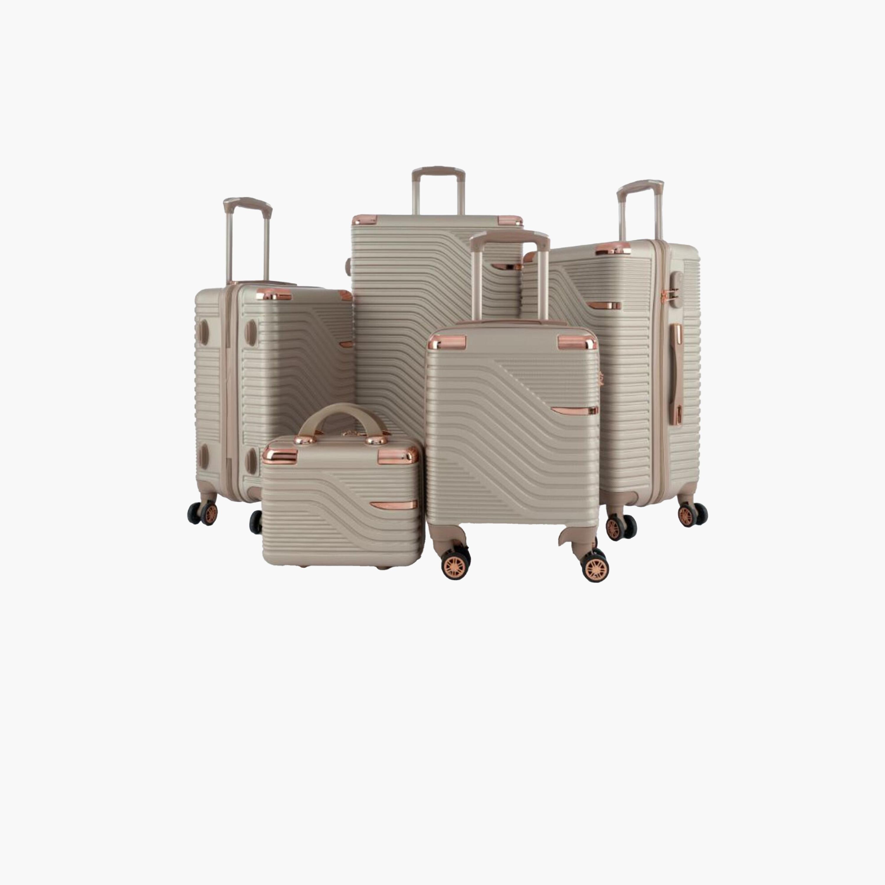 LIMRA Set of 5 ABS Hard Sided 4-Wheeler Spinner Luggage with Combination Lock-travel-luggagesandbags-luggage-image-1