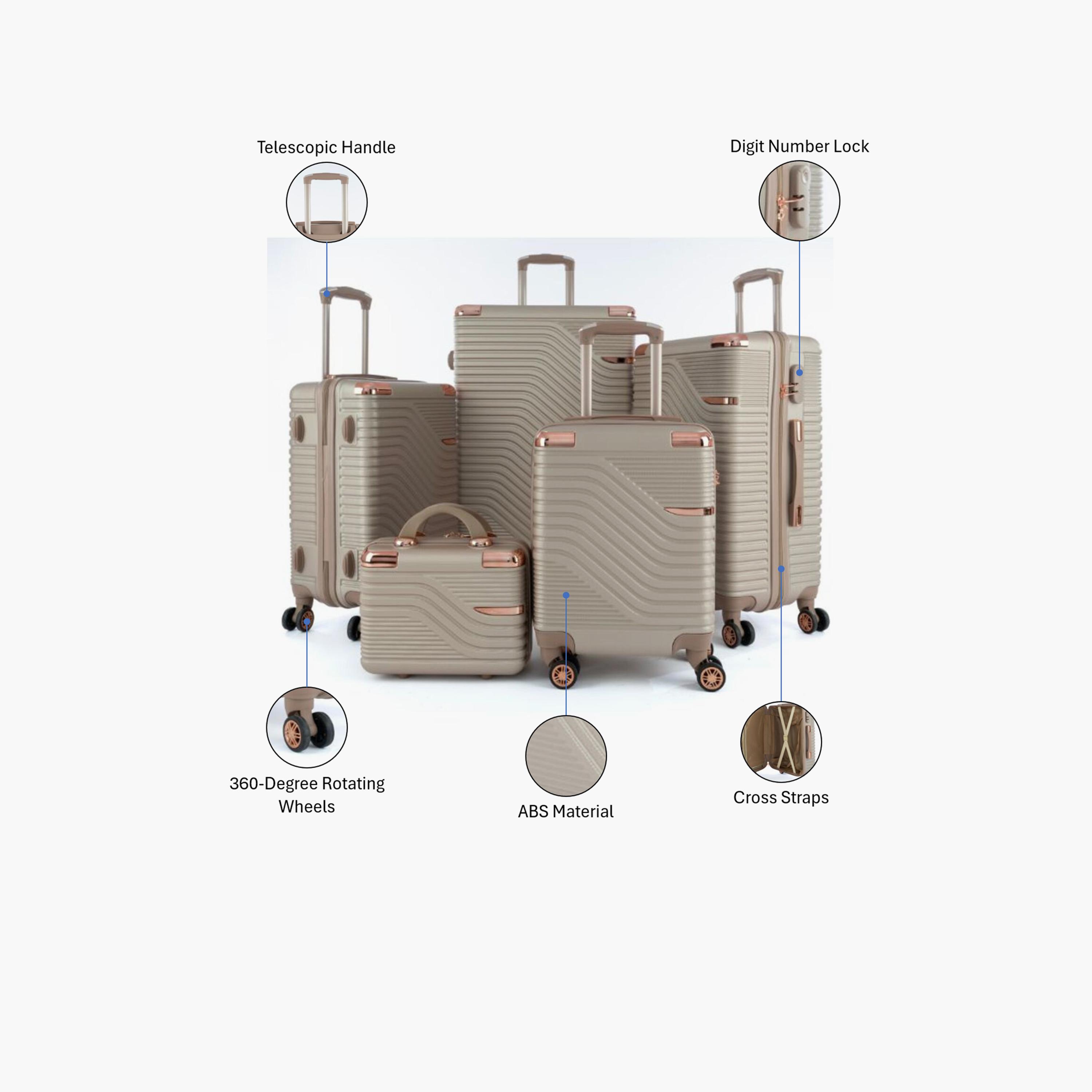 LIMRA Set of 5 ABS Hard Sided 4-Wheeler Spinner Luggage with Combination Lock-travel-luggagesandbags-luggage-image-2