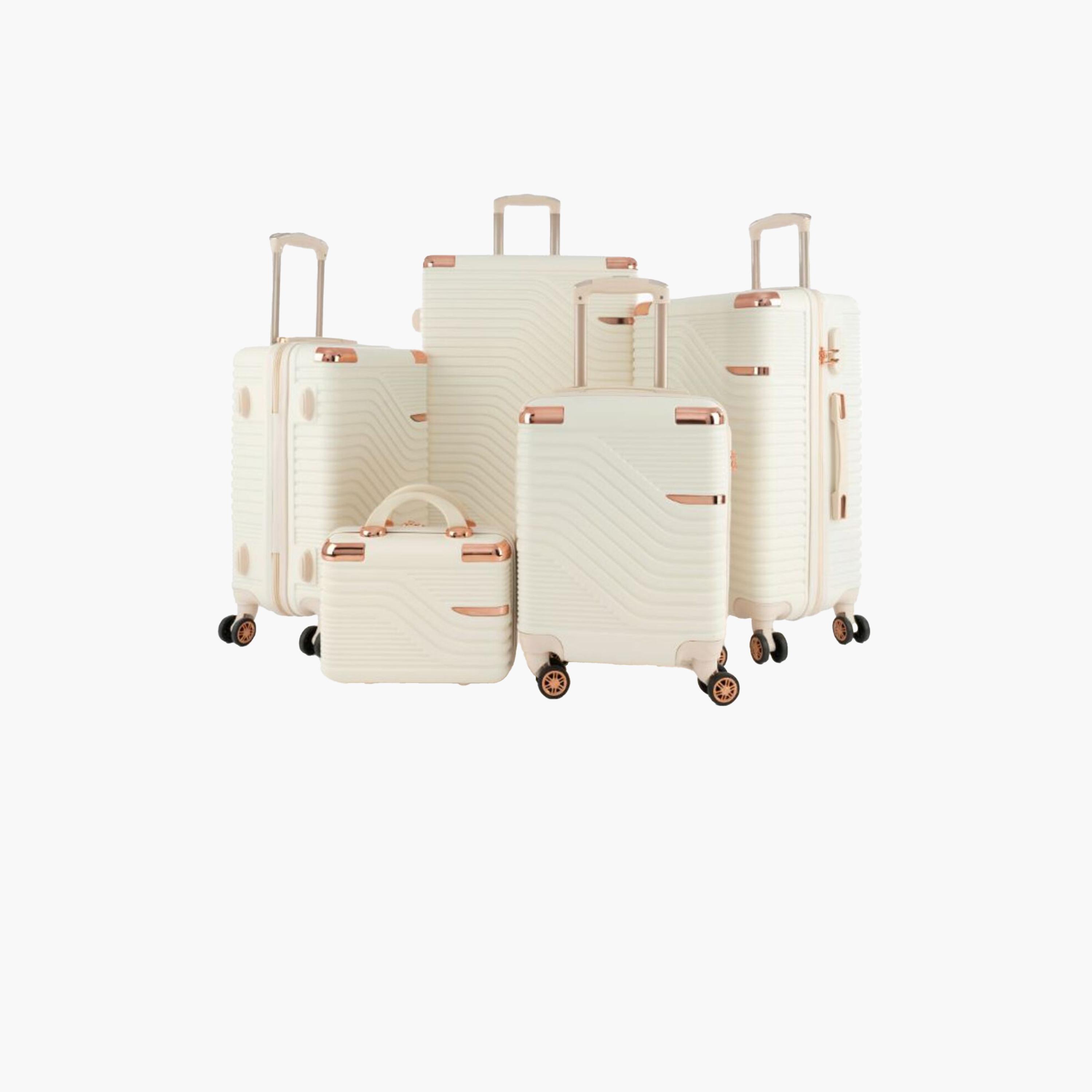 LIMRA Set of 5 ABS Hard Sided 4-Wheeler Spinner Luggage with Combination Lock-travel-luggagesandbags-luggage-image-1