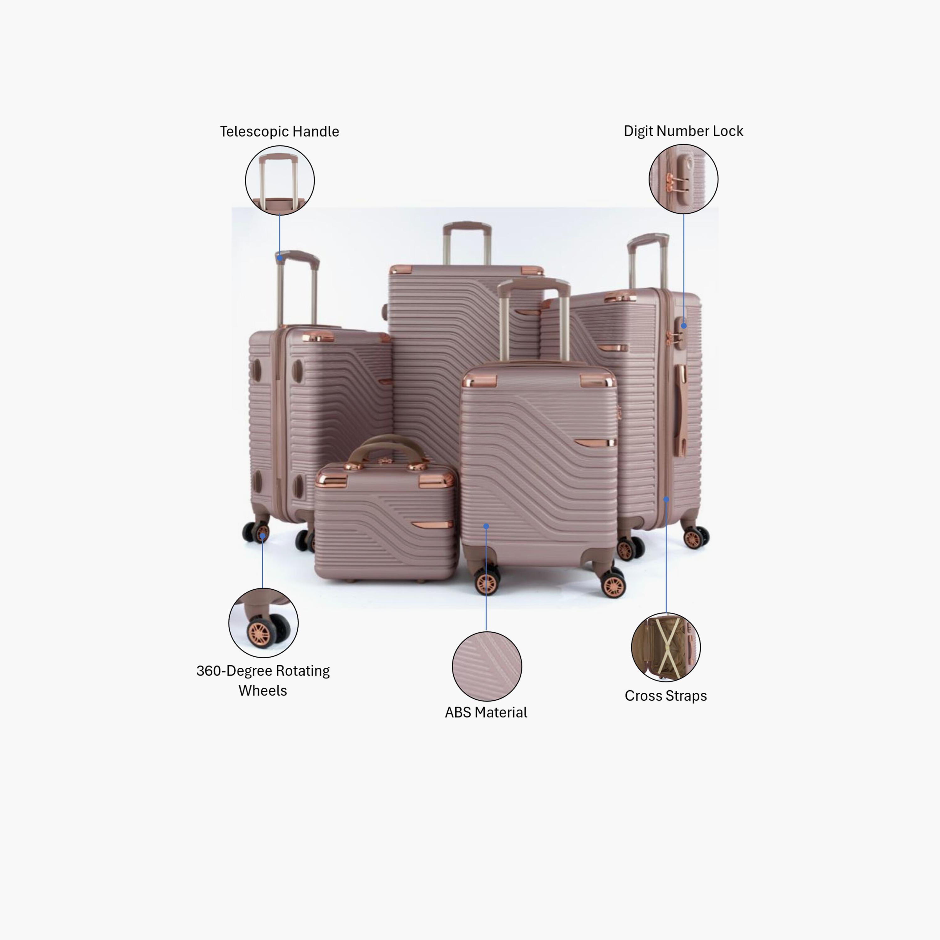 LIMRA Set of 5 ABS Hard Sided 4-Wheeler Spinner Luggage with Combination Lock-travel-luggagesandbags-luggage-image-2