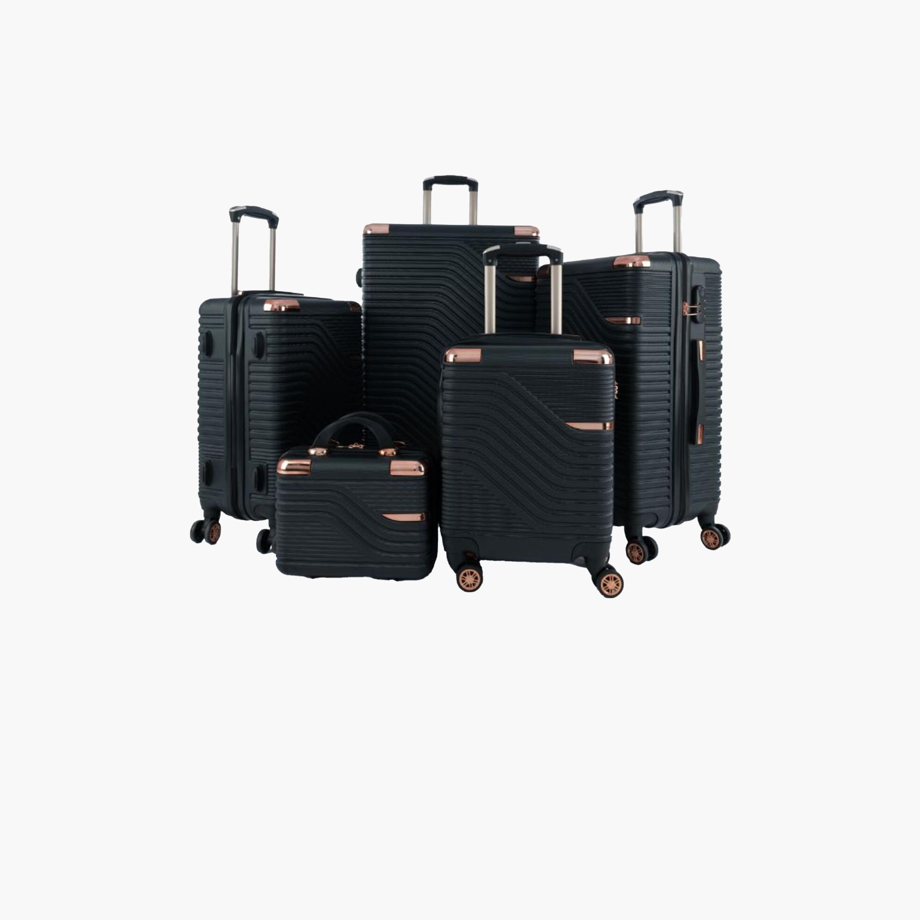 LIMRA Set of 5 ABS Hard Sided 4-Wheeler Spinner Luggage with Combination Lock-travel-luggagesandbags-luggage-image-1