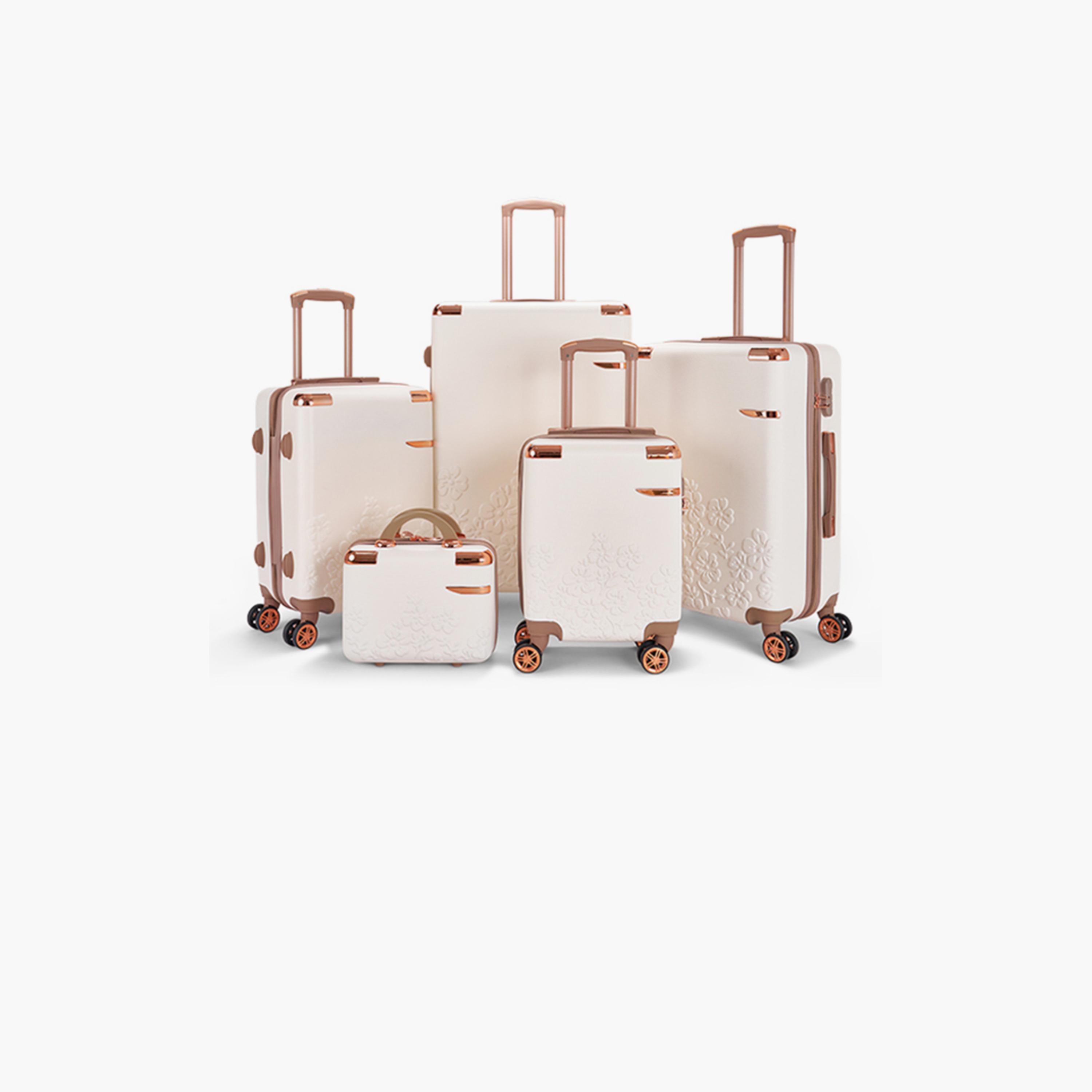 LIMRA Set of 5 ABS Hard Sided 4-Wheeler Spinner Luggage with Combination Lock-travel-luggagesandbags-luggage-image-1