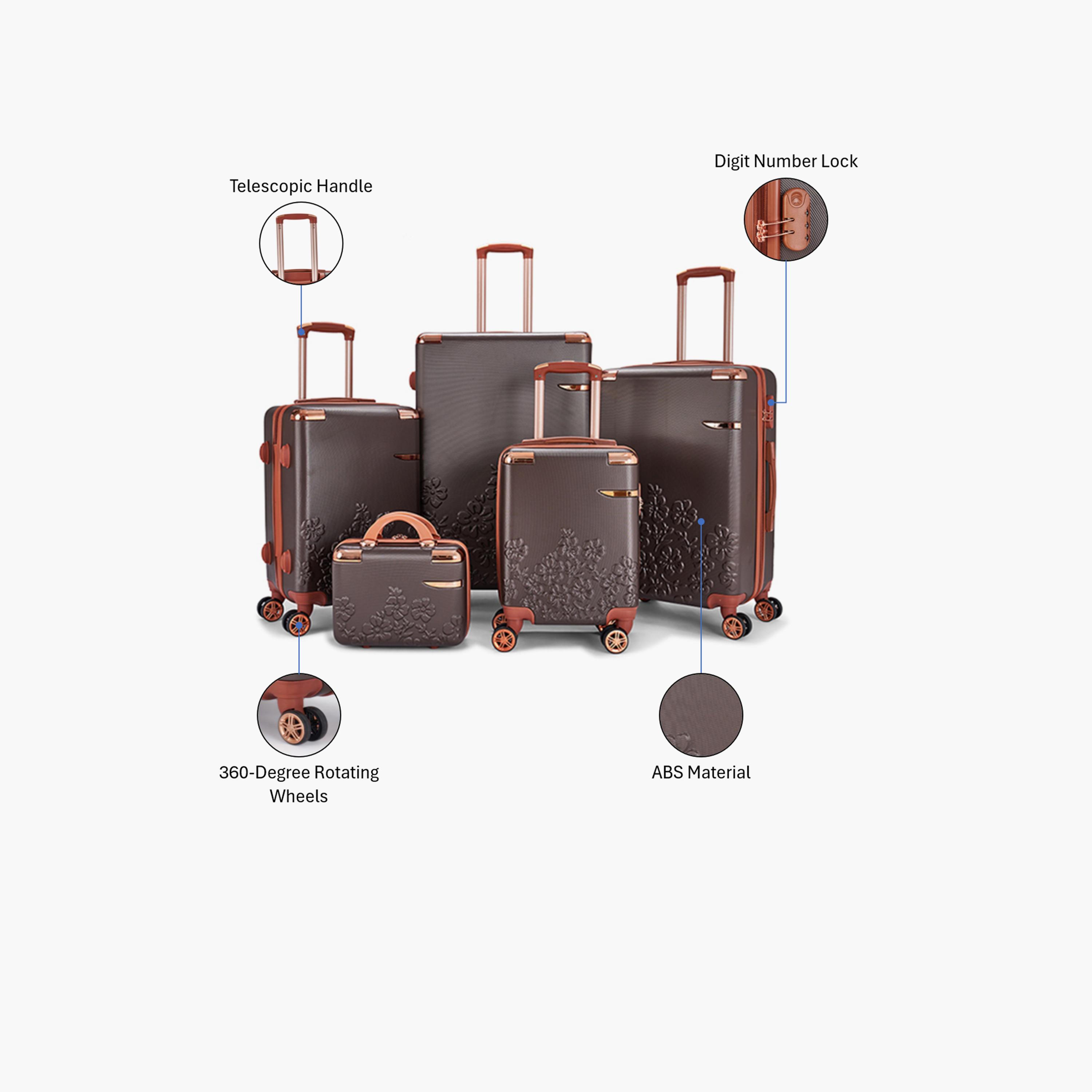 LIMRA Set of 5 ABS Hard Sided 4-Wheeler Spinner Luggage with Combination Lock-travel-luggagesandbags-luggage-image-2