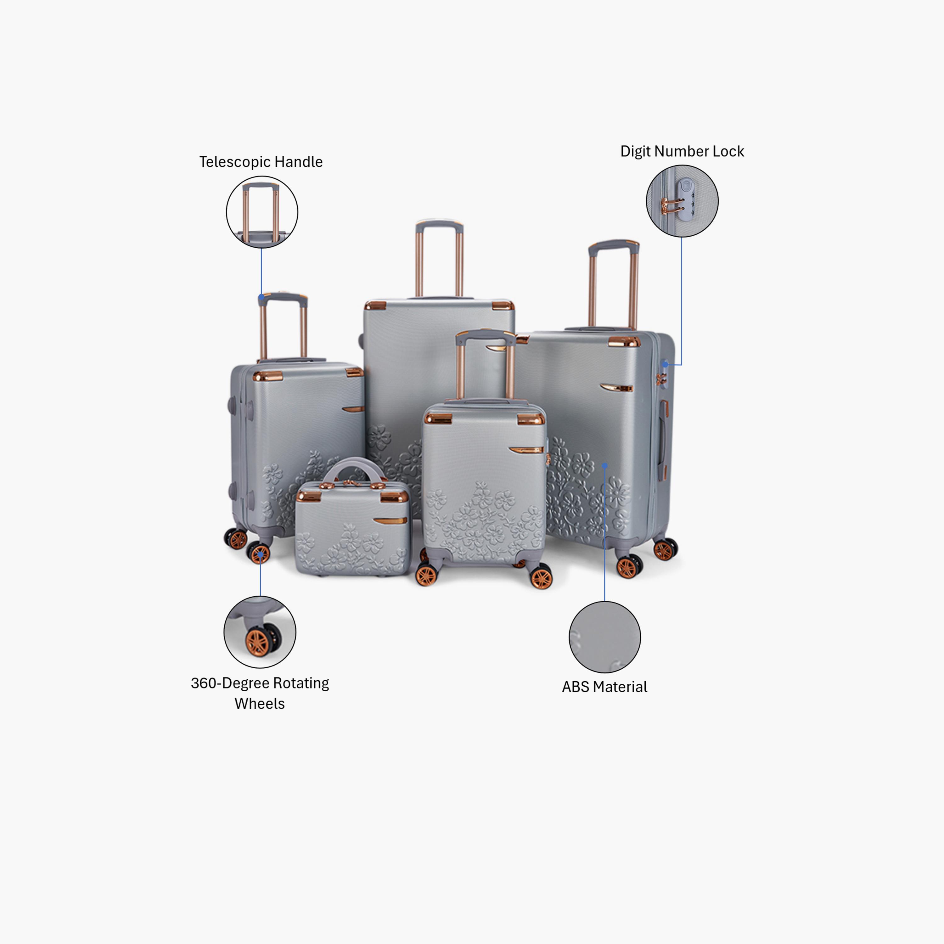 LIMRA Set of 5 ABS Hard Sided 4-Wheeler Spinner Luggage with Combination Lock-travel-luggagesandbags-luggage-image-2