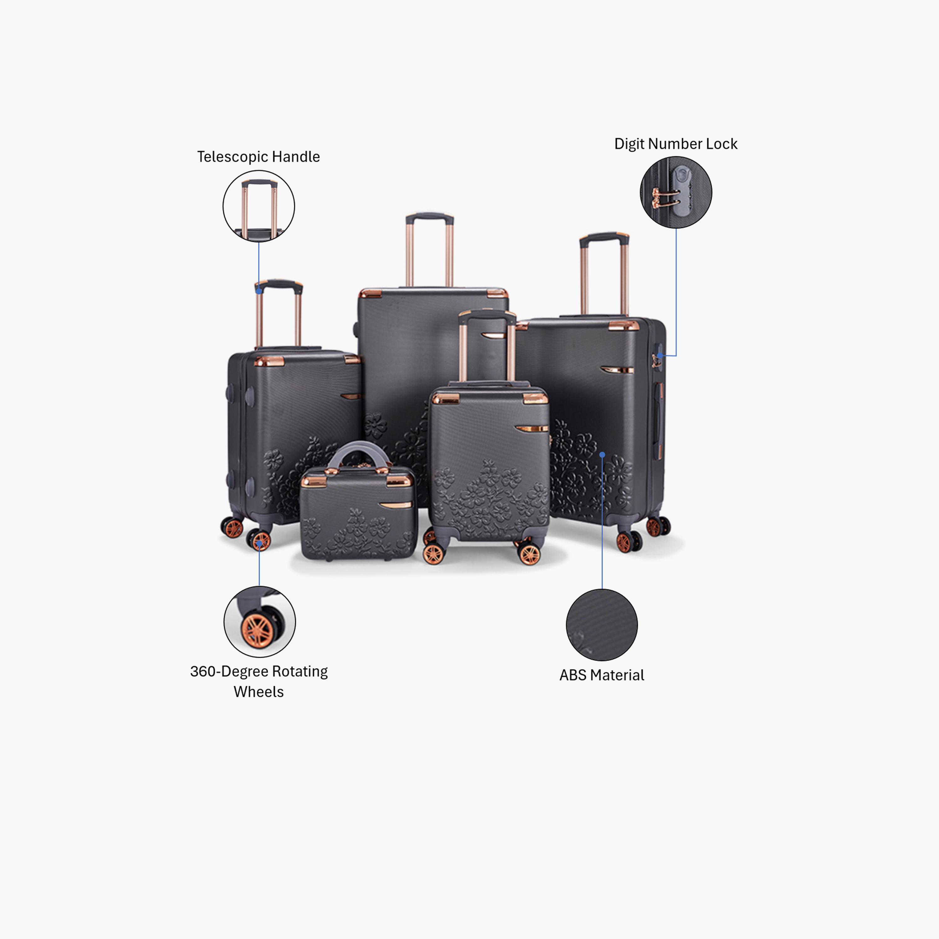 LIMRA Set of 5 ABS Hard Sided 4-Wheeler Spinner Luggage with Combination Lock-travel-luggagesandbags-luggage-image-2