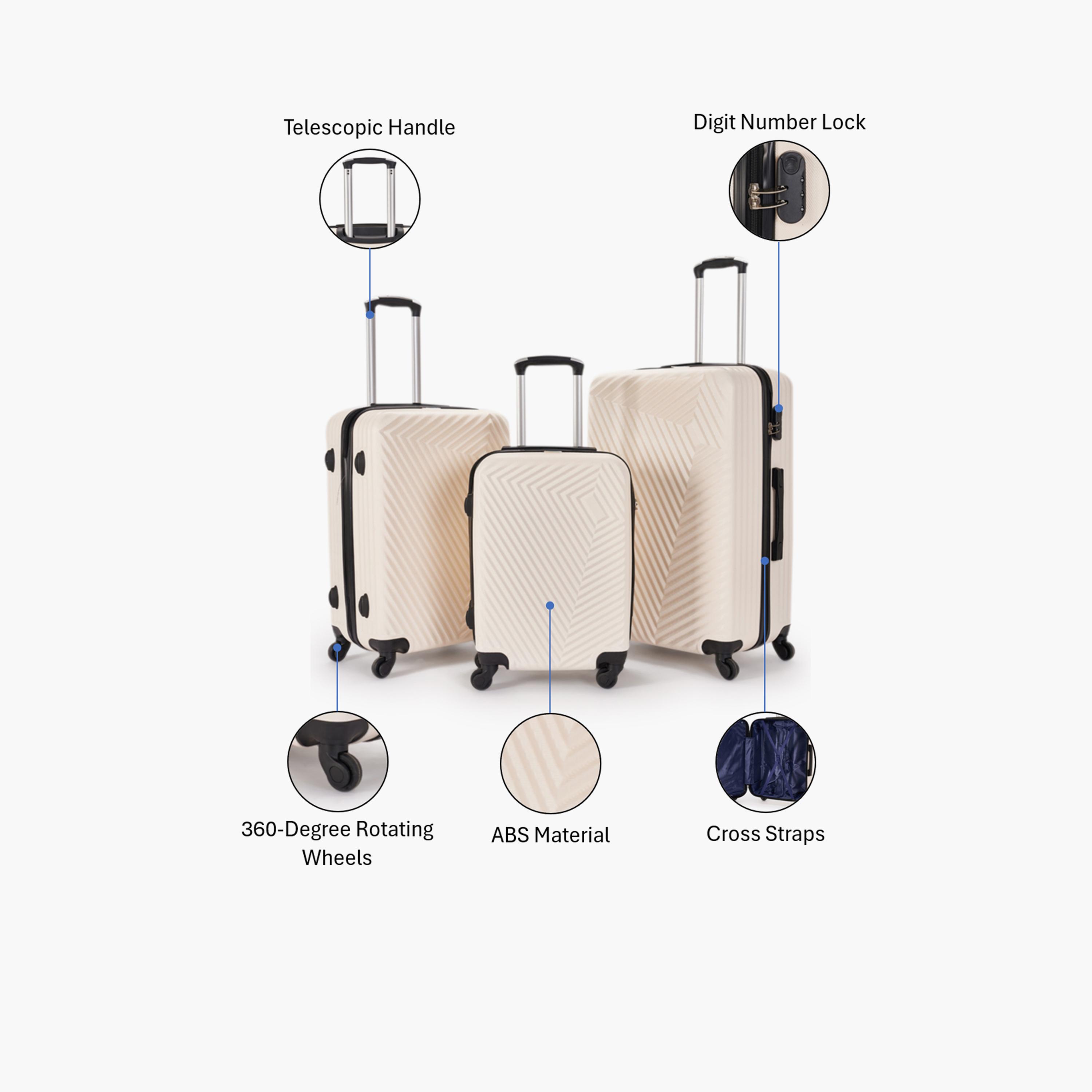 LIMRA Set of 3 ABS Hard Sided 4-Wheeler Spinner Luggage with Combination Lock-travel-luggagesandbags-luggage-image-2