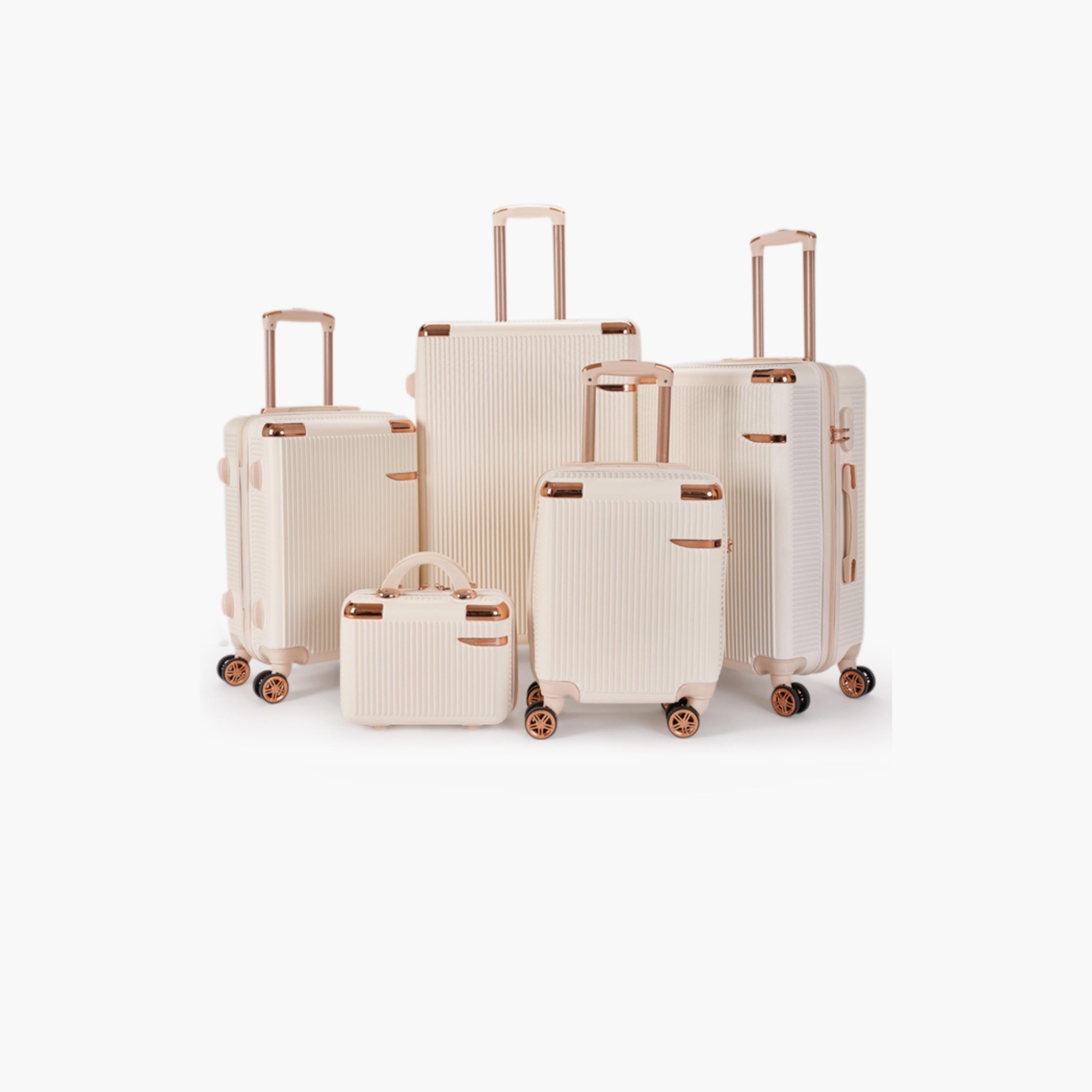 LIMRA Set of 5 ABS Hard Sided 4-Wheeler Spinner Luggage with Combination Lock-travel-luggagesandbags-luggage-image-1