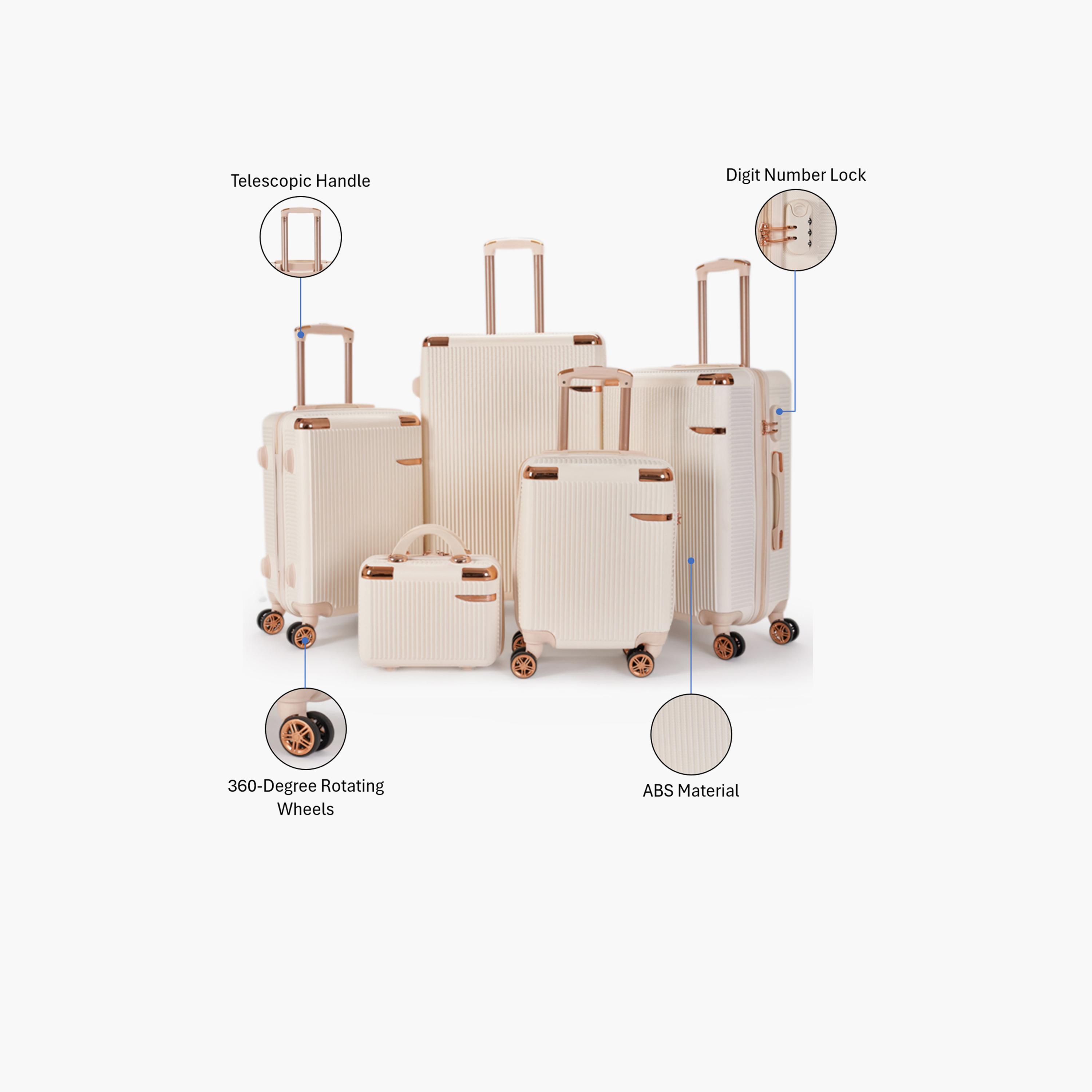 LIMRA Set of 5 ABS Hard Sided 4-Wheeler Spinner Luggage with Combination Lock-travel-luggagesandbags-luggage-image-2