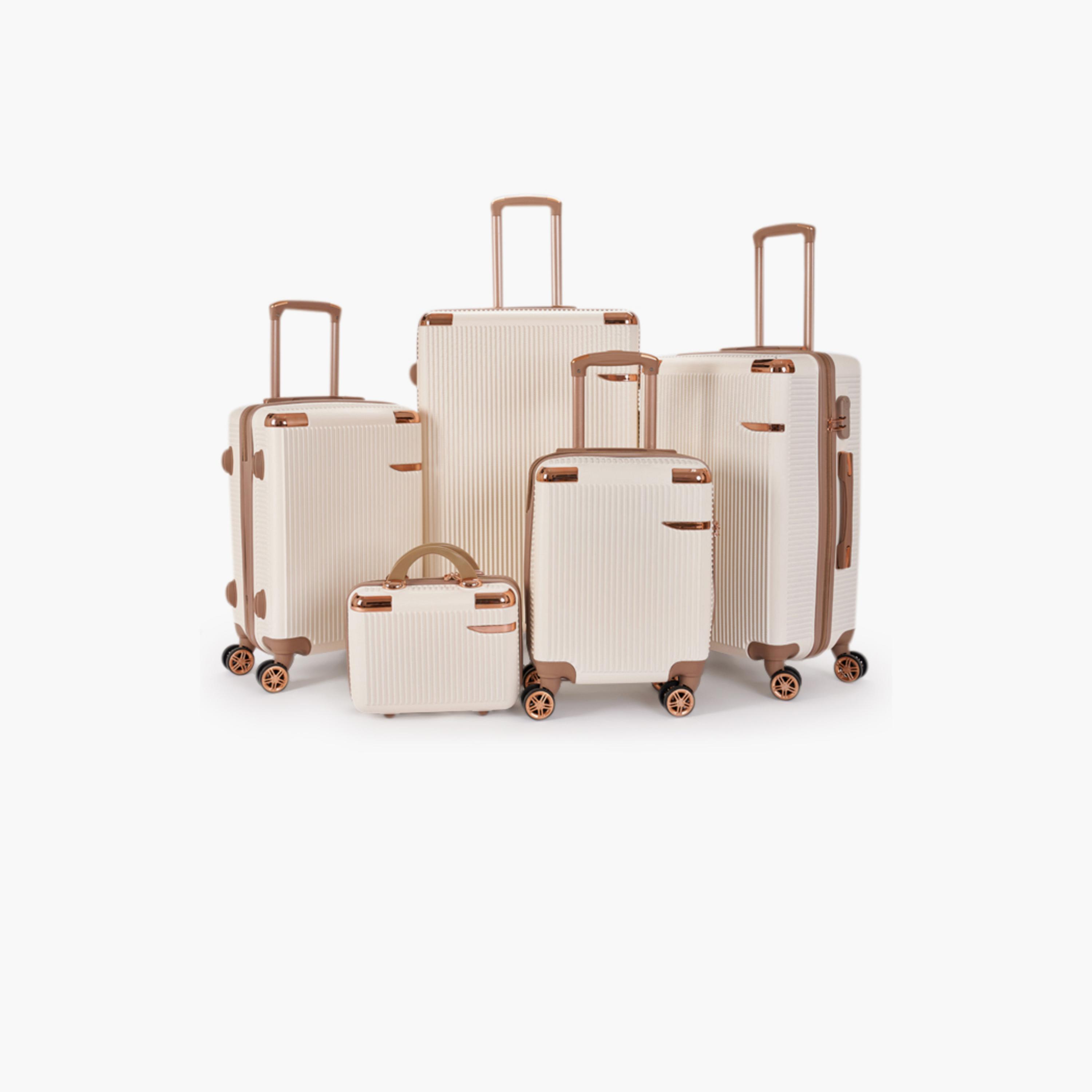 LIMRA Set of 5 ABS Hard Sided 4-Wheeler Spinner Luggage with Combination Lock-travel-luggagesandbags-luggage-image-1