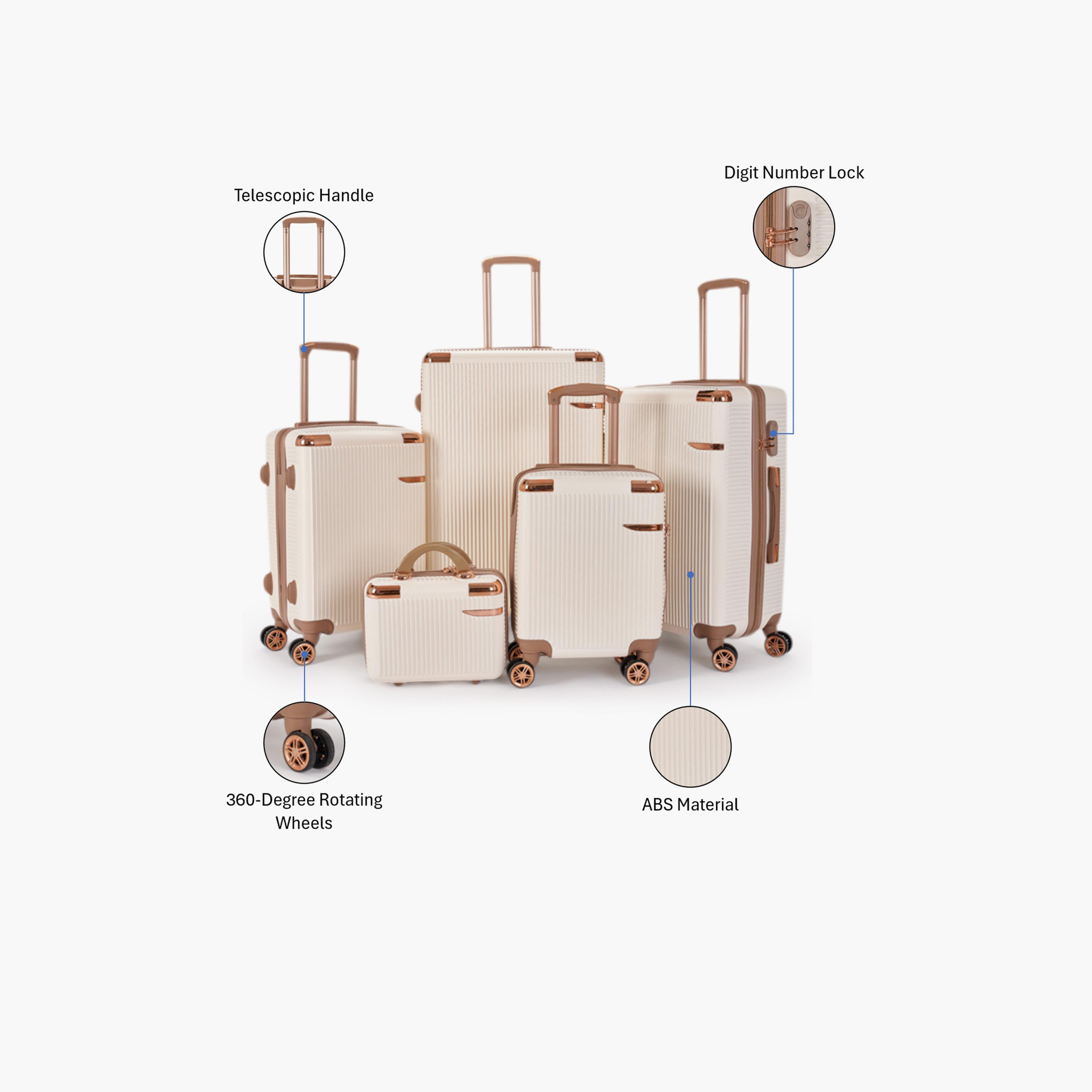 LIMRA Set of 5 ABS Hard Sided 4-Wheeler Spinner Luggage with Combination Lock-travel-luggagesandbags-luggage-image-2
