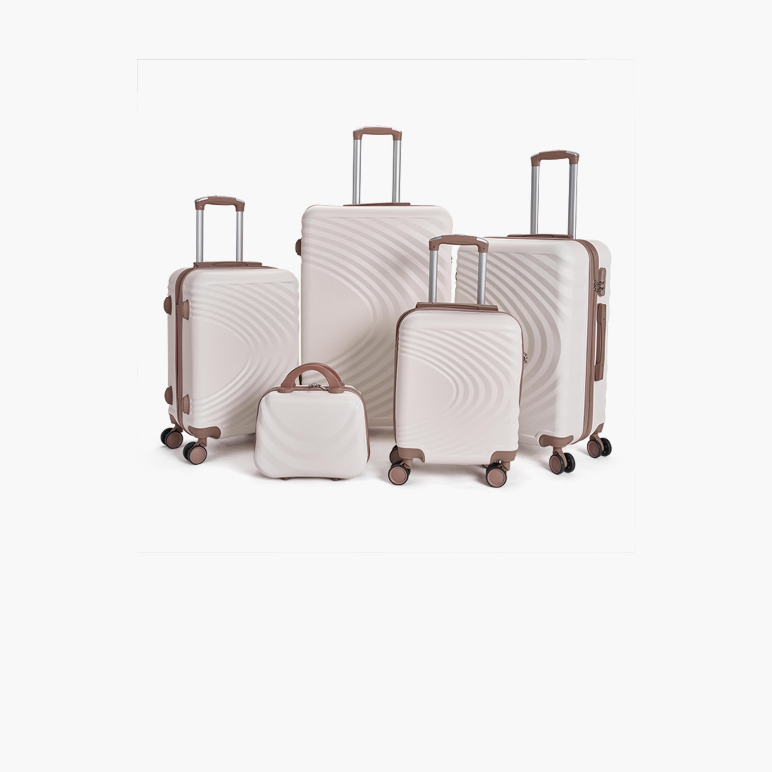 LIMRA Set of 5 ABS Hard Sided 4-Wheeler Spinner Luggage with Combination Lock-travel-luggagesandbags-luggage-image-1