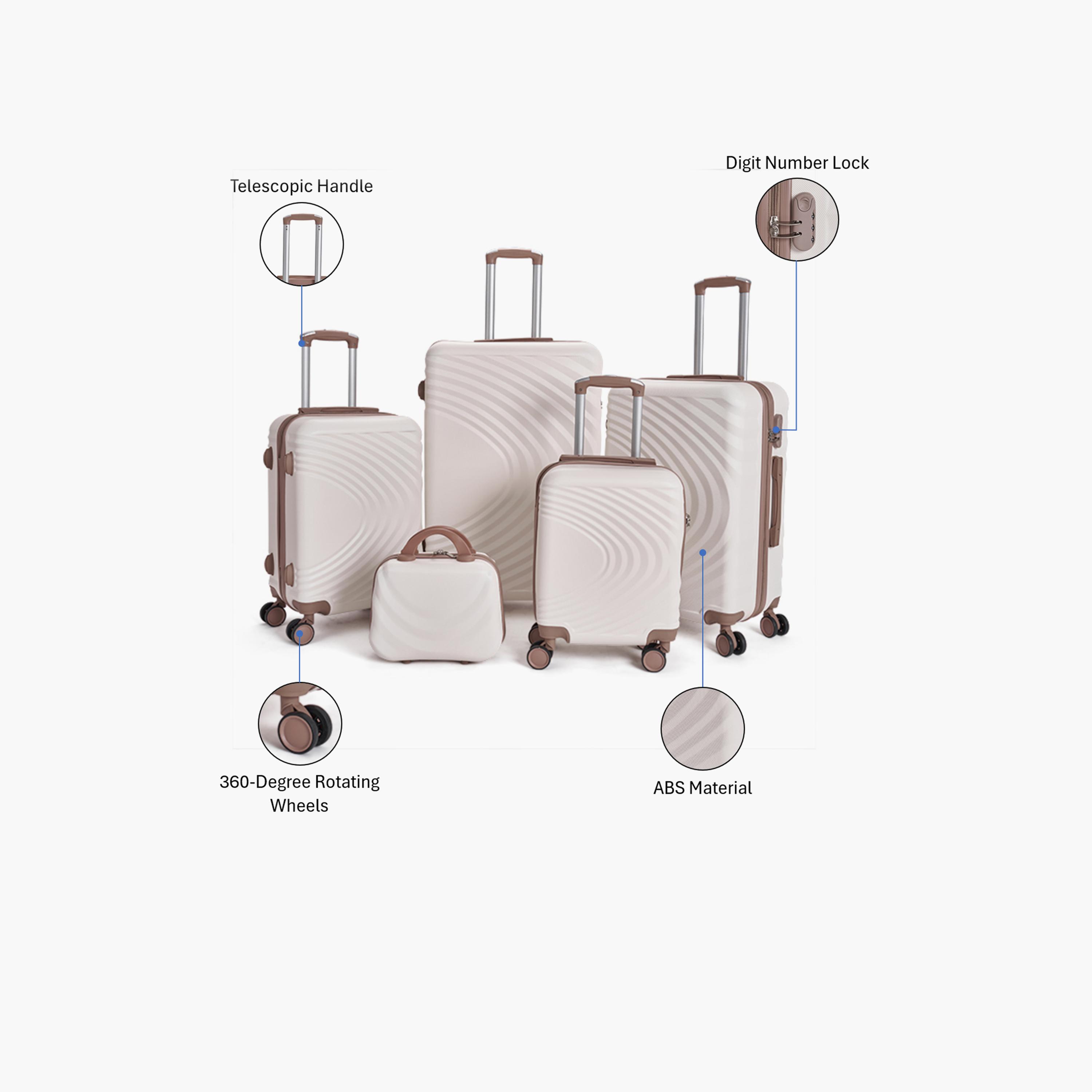 LIMRA Set of 5 ABS Hard Sided 4-Wheeler Spinner Luggage with Combination Lock-travel-luggagesandbags-luggage-image-2