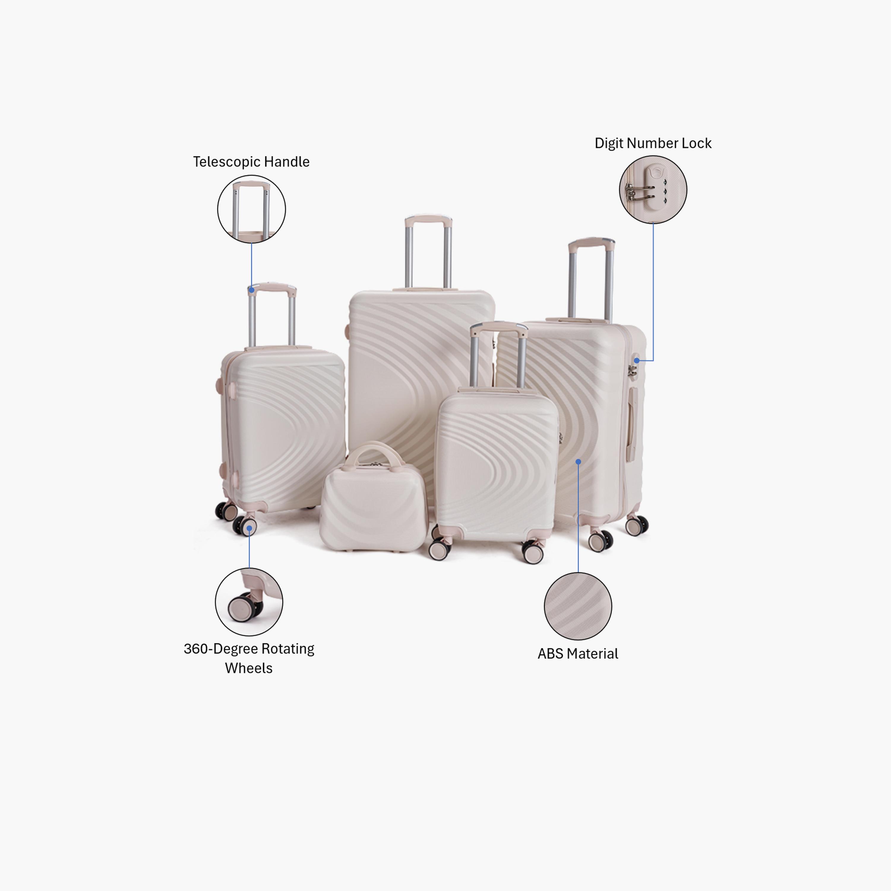 LIMRA Set of 5 ABS Hard Sided 4-Wheeler Spinner Luggage with Combination Lock-travel-luggagesandbags-luggage-image-2