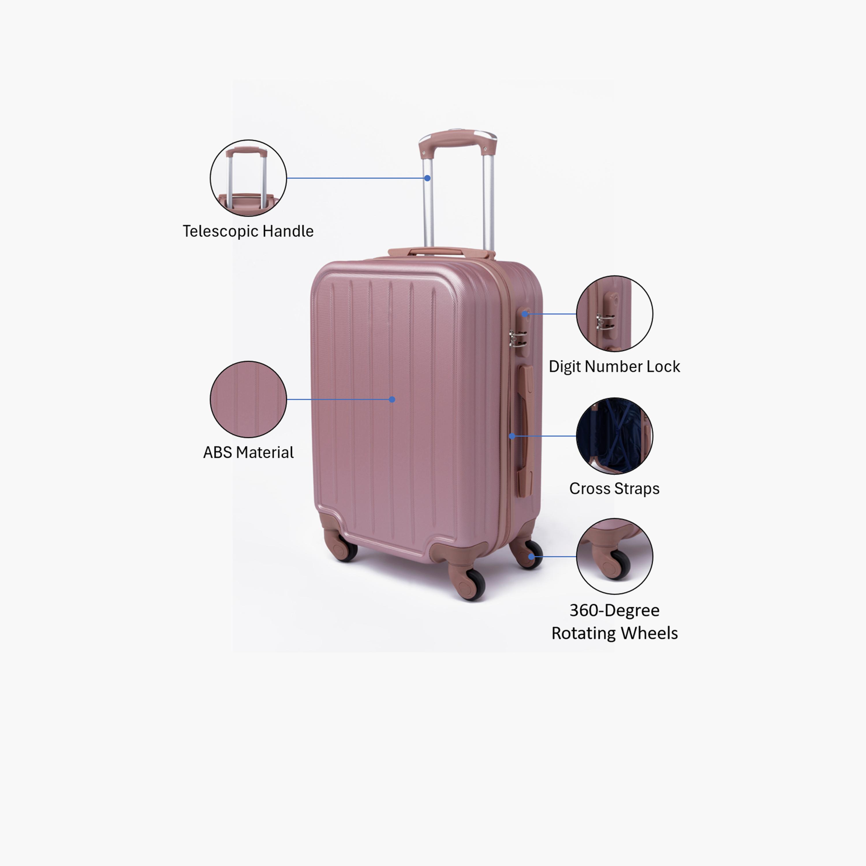 LIMRA 56 CM Small Cabin ABS Hard Sided 4-Wheeler Spinner Luggage with Combination Lock-travel-luggagesandbags-luggage-image-3