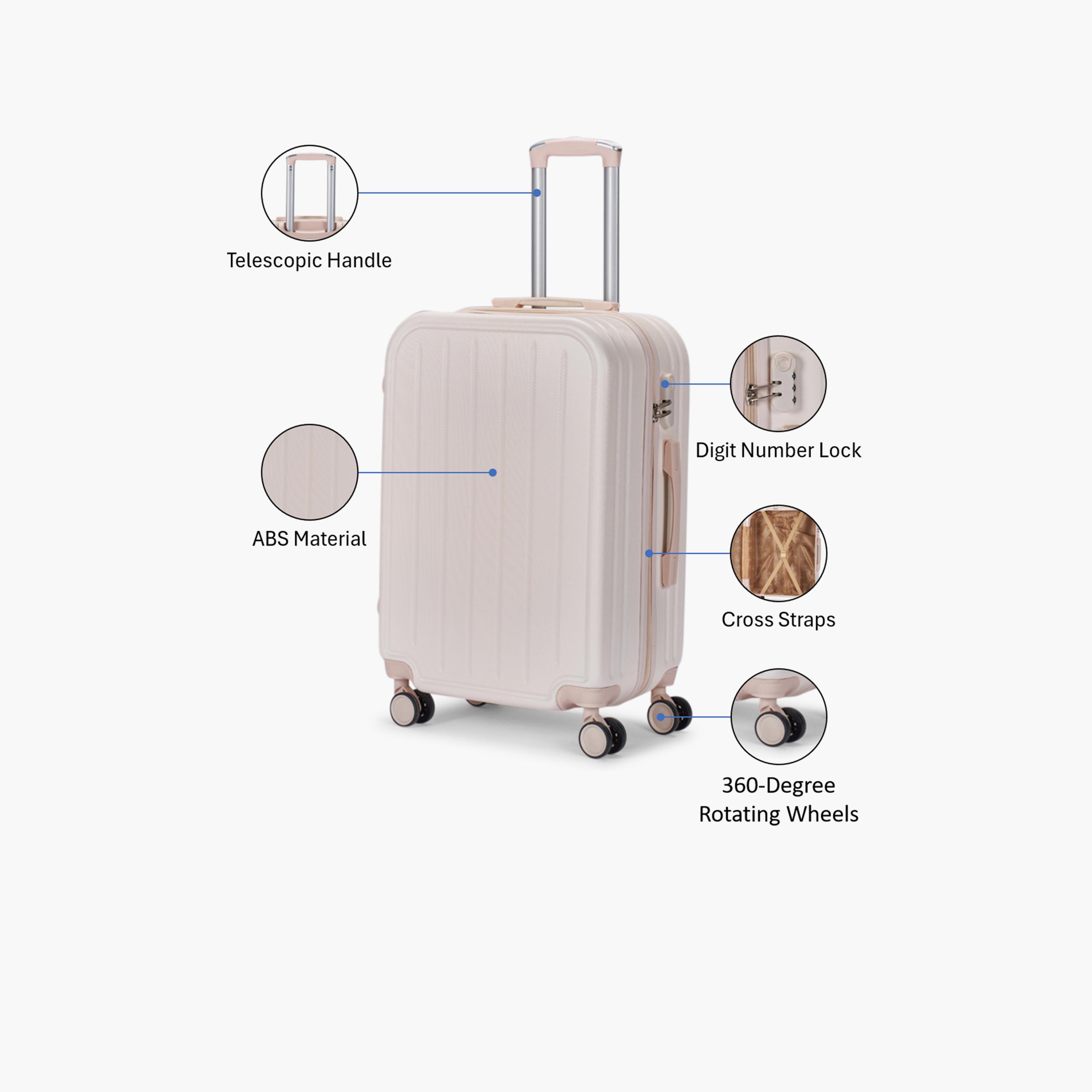 LIMRA 56 CM Small Cabin ABS Hard Sided 4-Wheeler Spinner Luggage with Combination Lock-travel-luggagesandbags-luggage-image-3