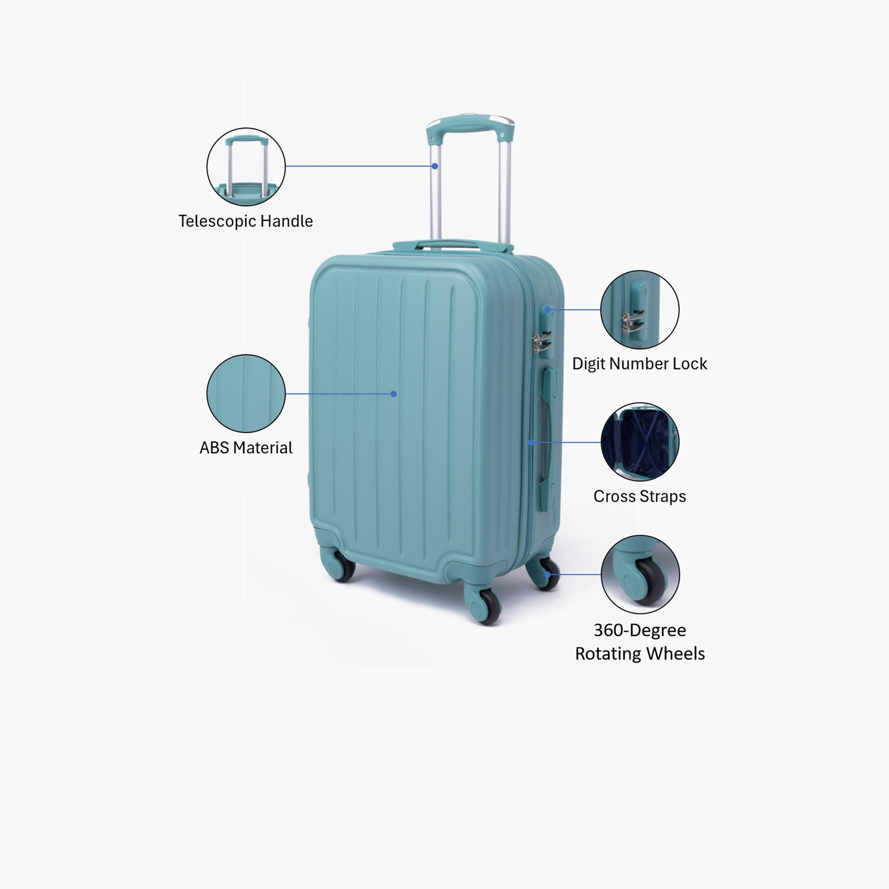 LIMRA 56 CM Small Cabin ABS Hard Sided 4-Wheeler Spinner Luggage with Combination Lock-travel-luggagesandbags-luggage-image-3