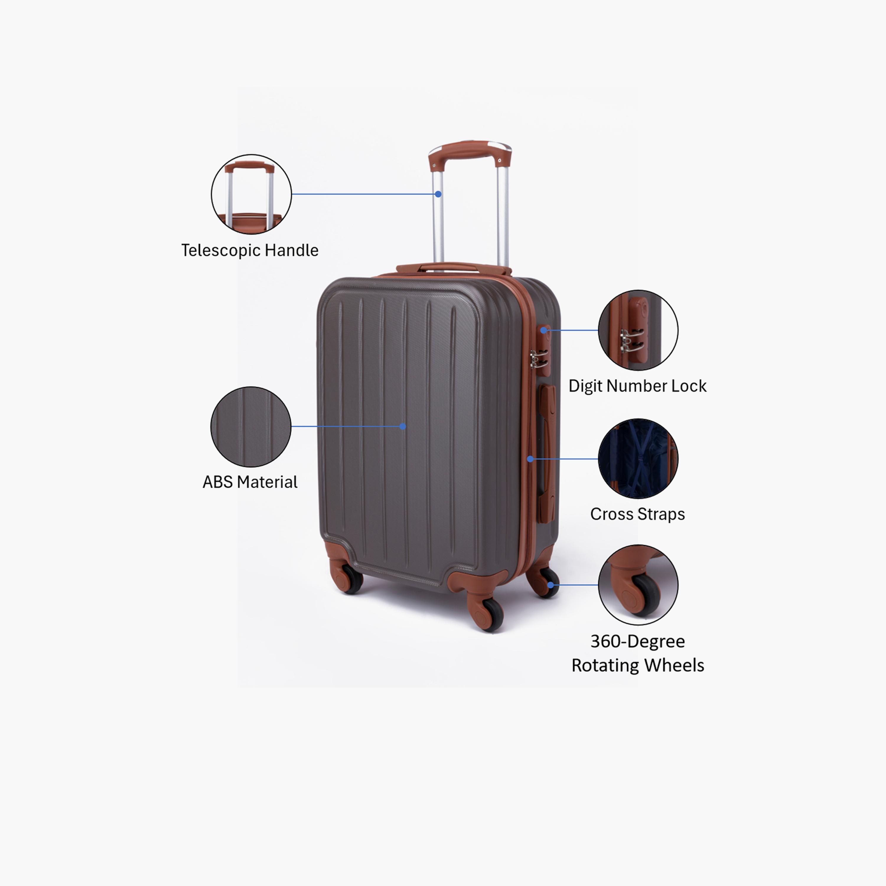 LIMRA 56 CM Small Cabin ABS Hard Sided 4-Wheeler Spinner Luggage with Combination Lock-travel-luggagesandbags-luggage-image-3