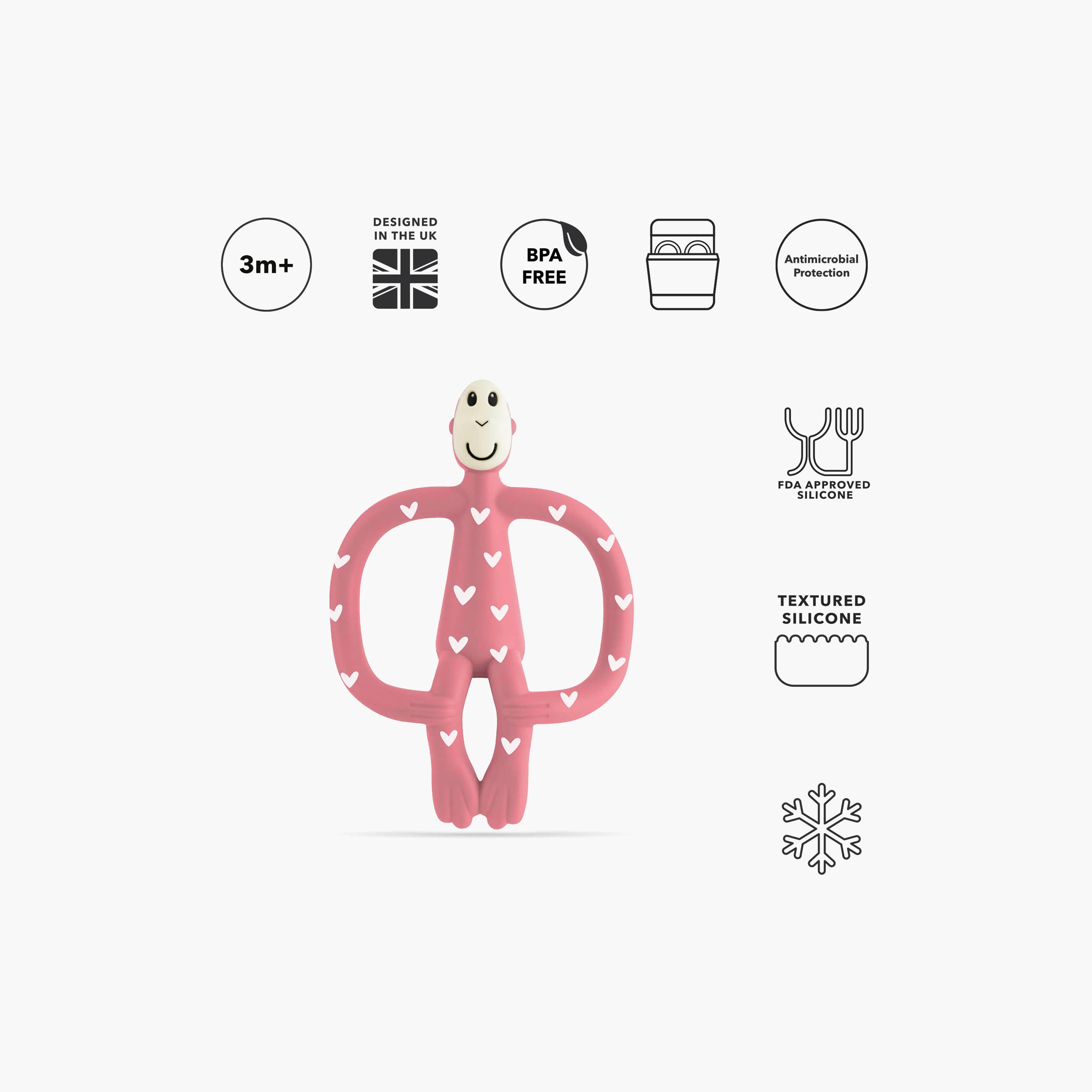 Matchstick Monkey Original Teether Love Hearts - 3 mths +-baby-feeding-teethers-image-3