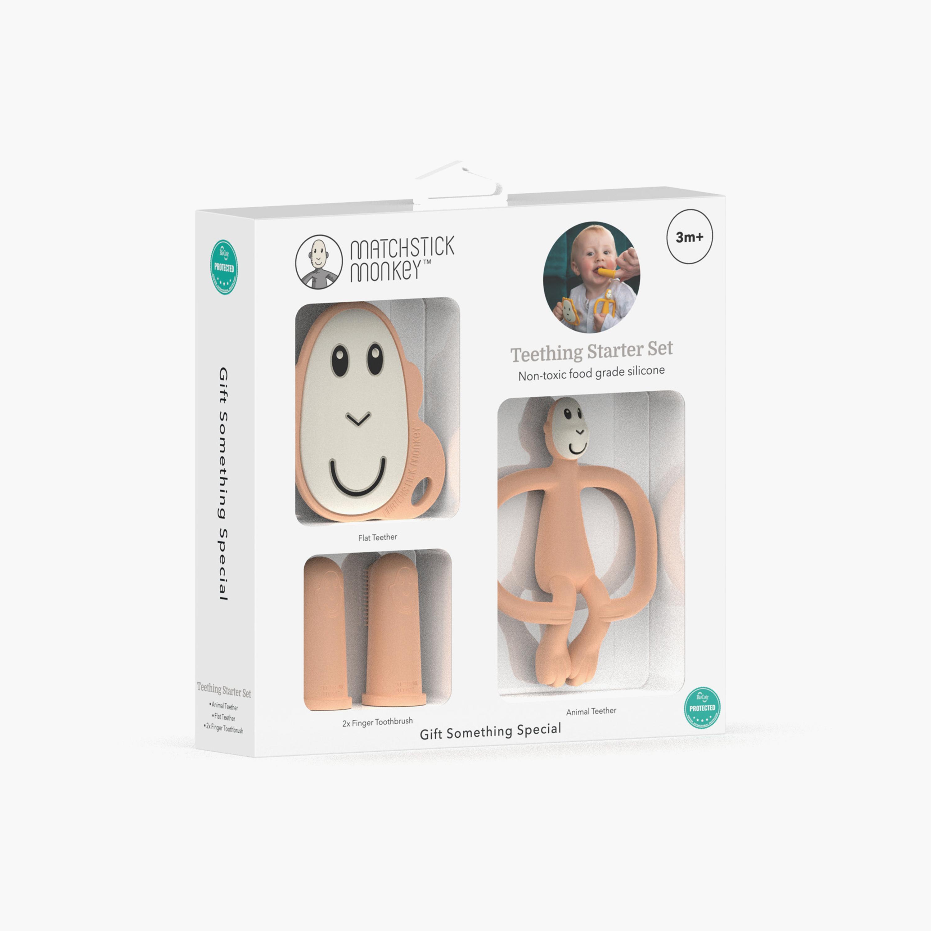 طقم "تيثينج ستارتر" المبتدئ للعضاضات من ماتش ستيك مونكي-baby-feeding-teethers-image-7